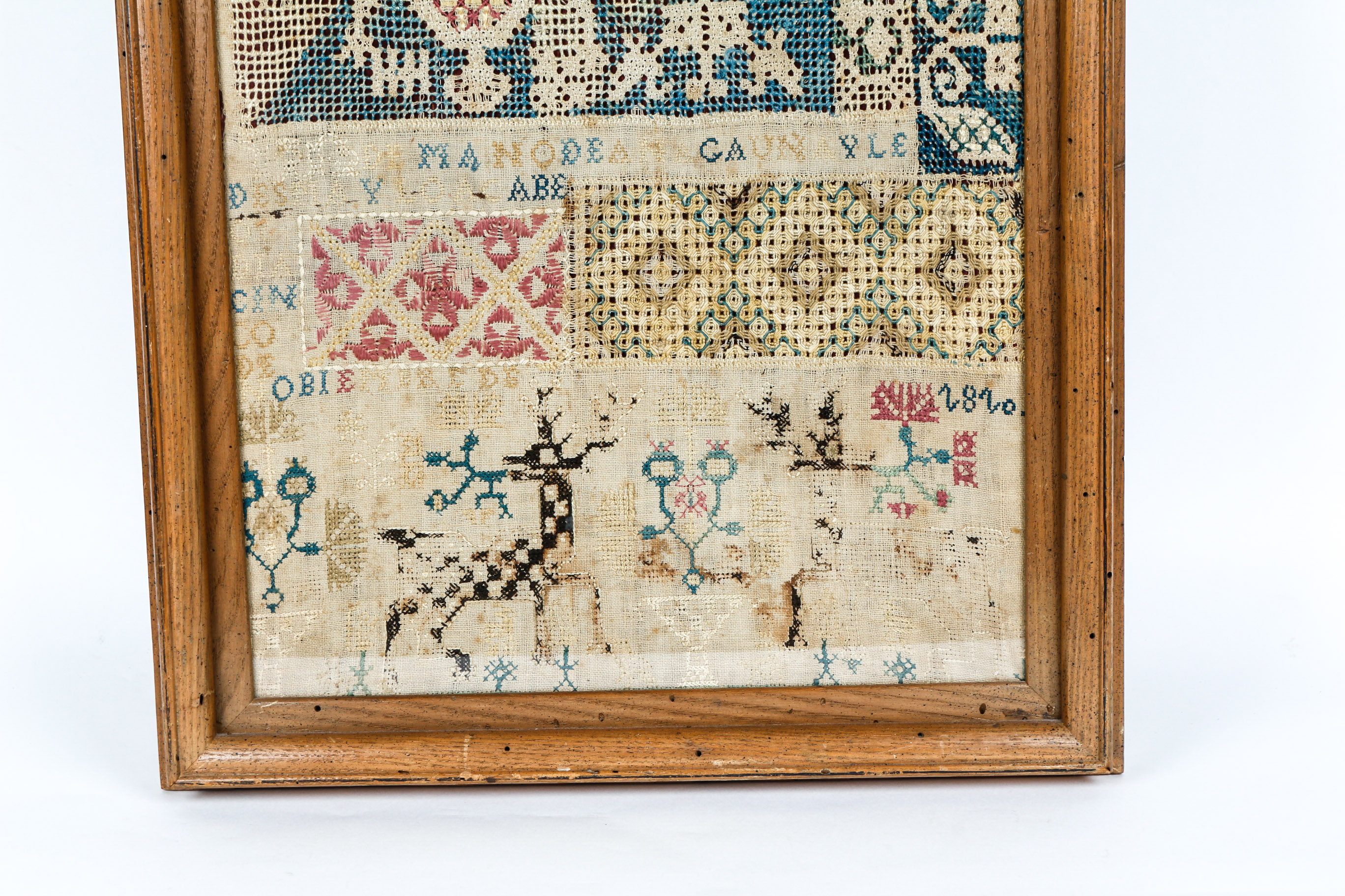Antique Framed Spanish Sampler