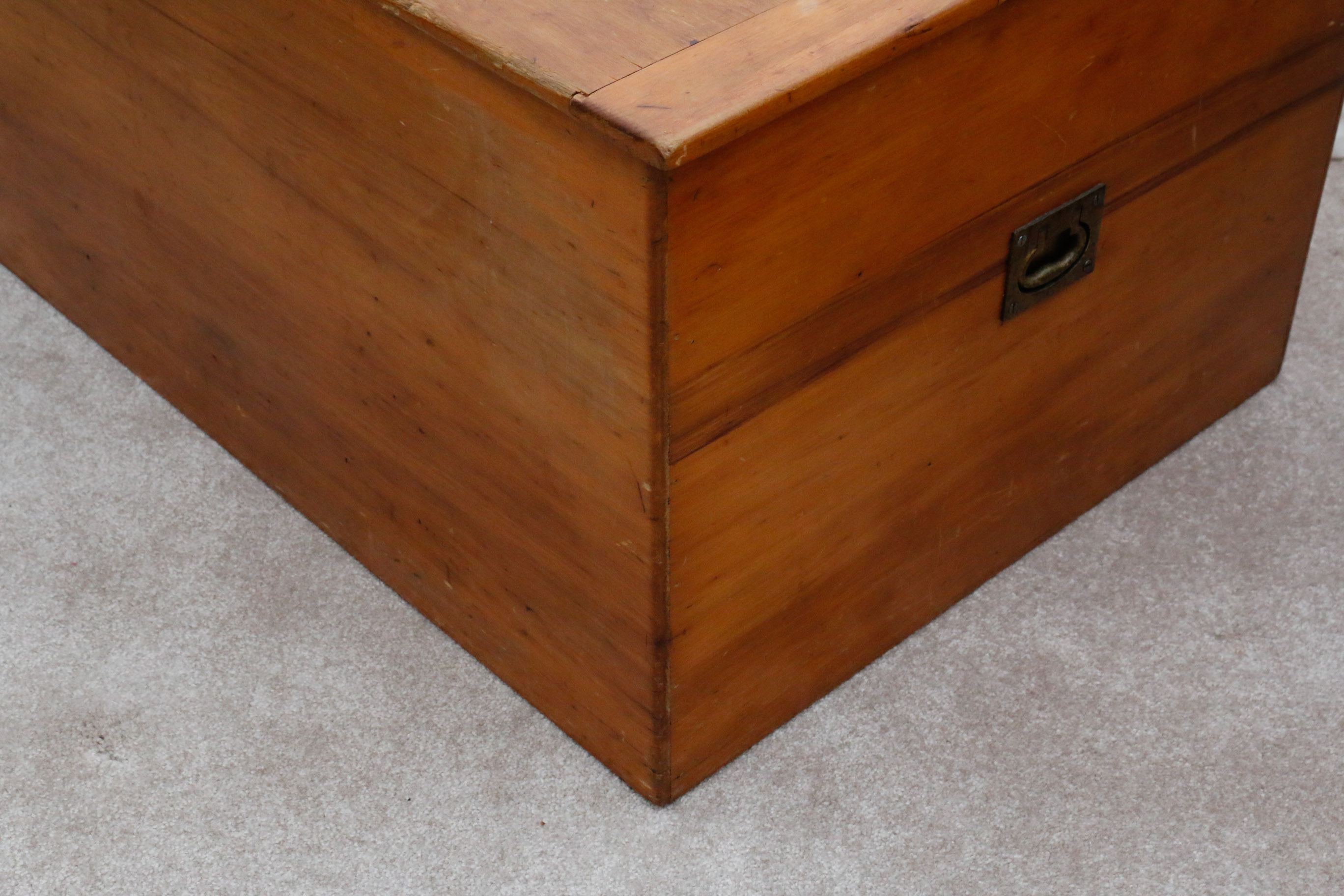 Vintage Hand Crafted Birch Wood Toy Chest