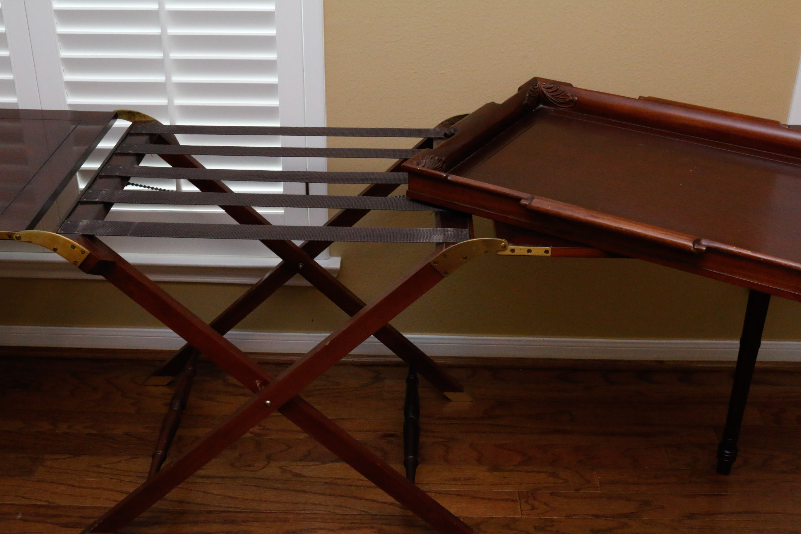 Georgian Furnishing Co. Mahogany Folding Serving Table and Tray