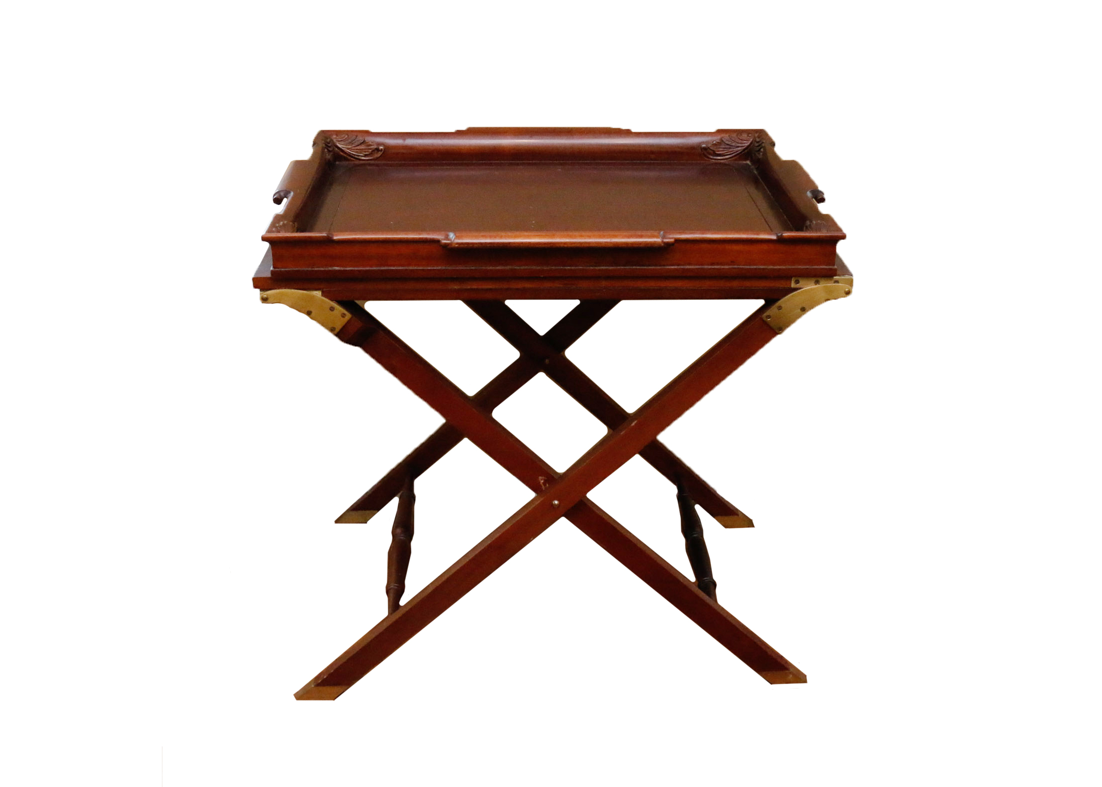 Georgian Furnishing Co. Mahogany Folding Serving Table and Tray