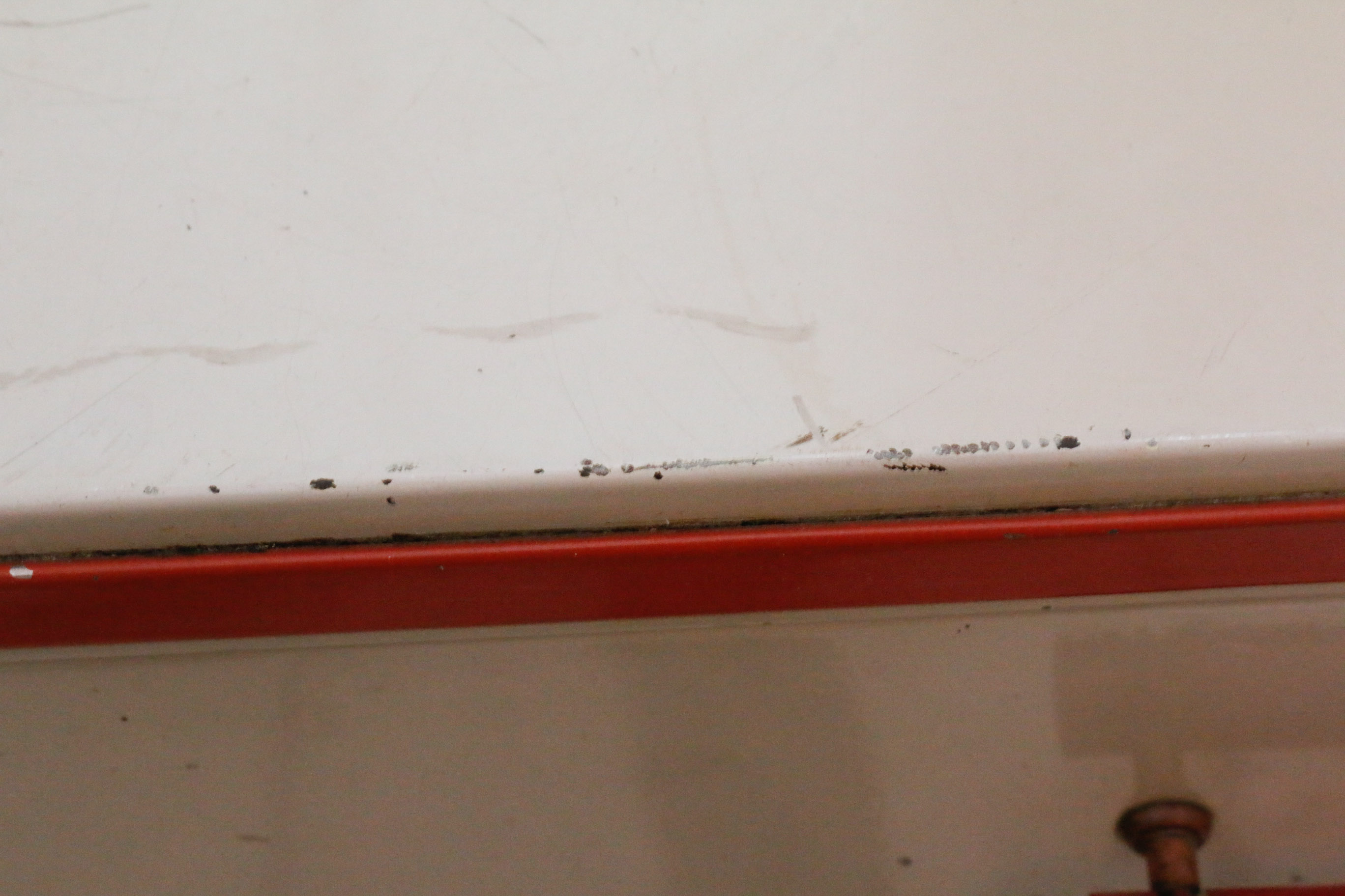 Norman Bel Geddes For Simmons Enameled Steel Chest with Bakelite Pulls