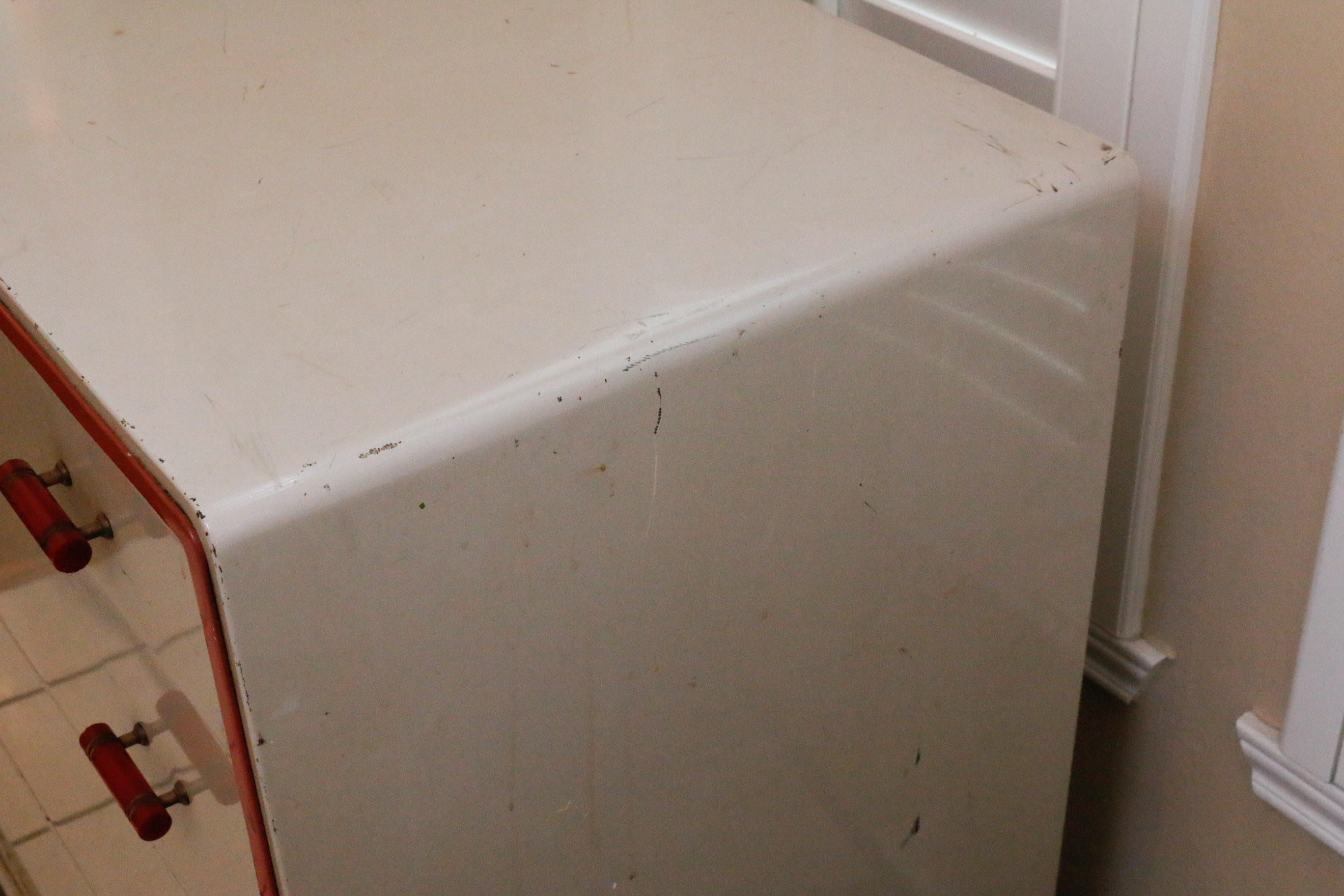 Norman Bel Geddes For Simmons Enameled Steel Chest with Bakelite Pulls