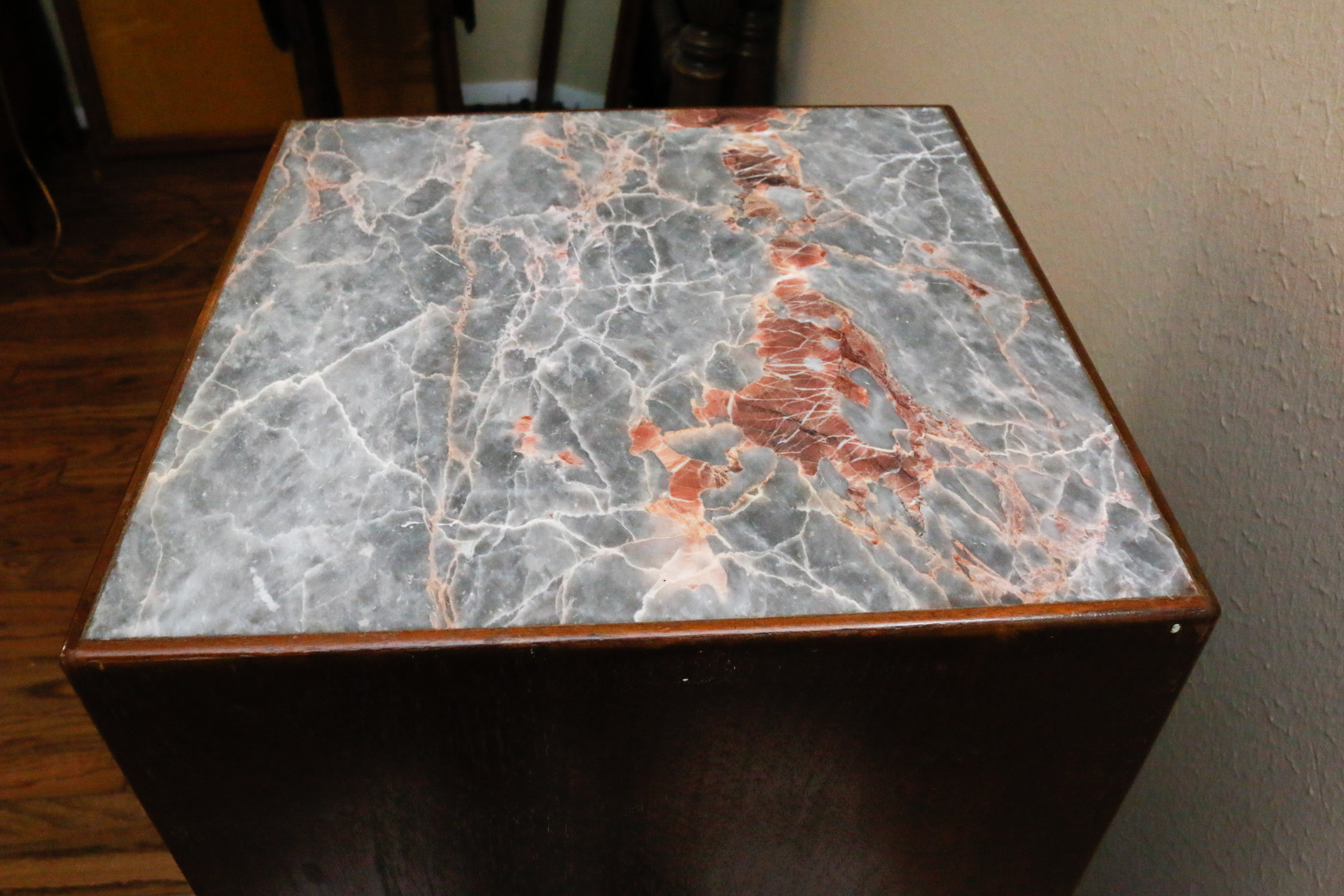 Marble Top Walnut Podium