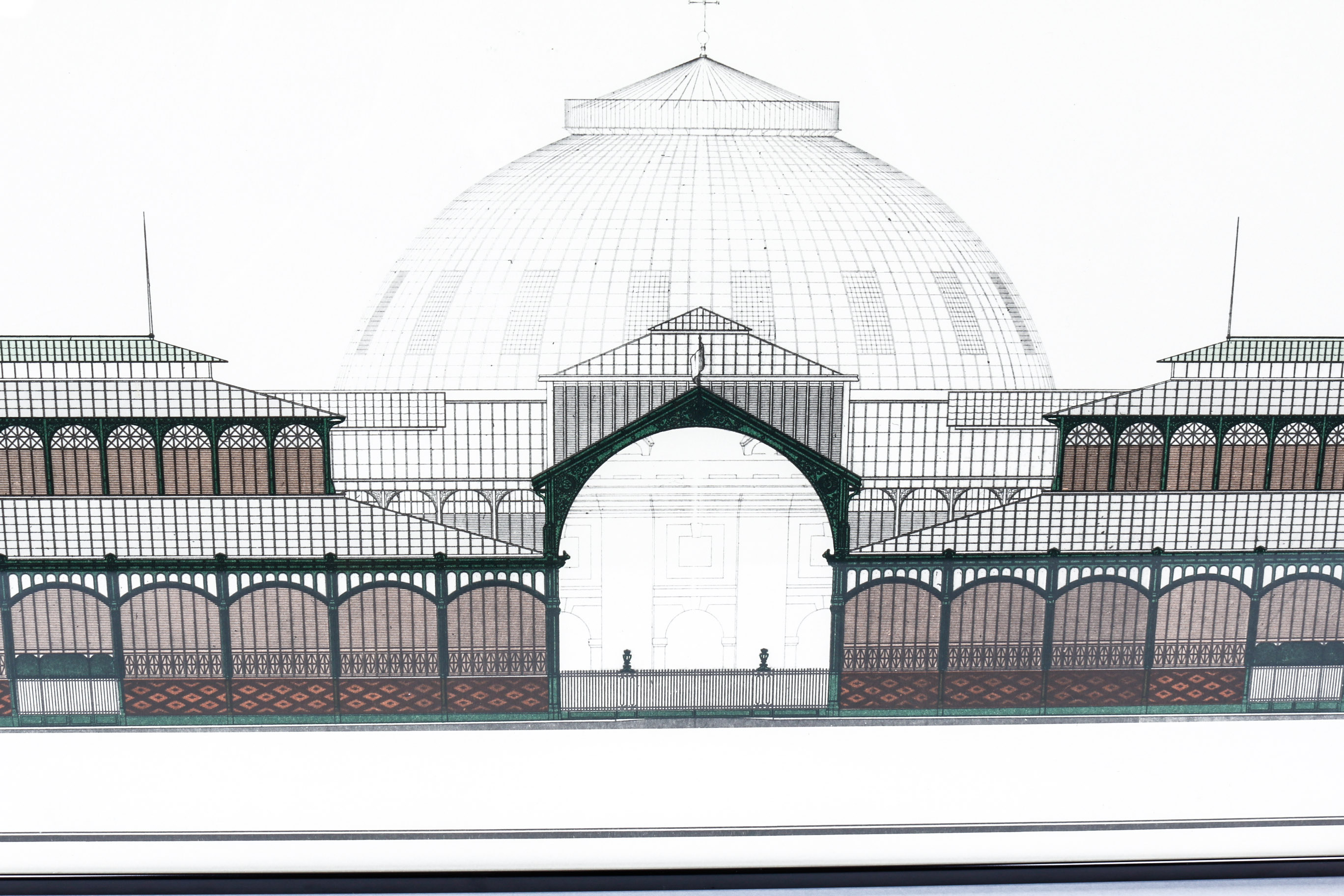 Baltard Lithograph "Les Halles de Paris" and Book