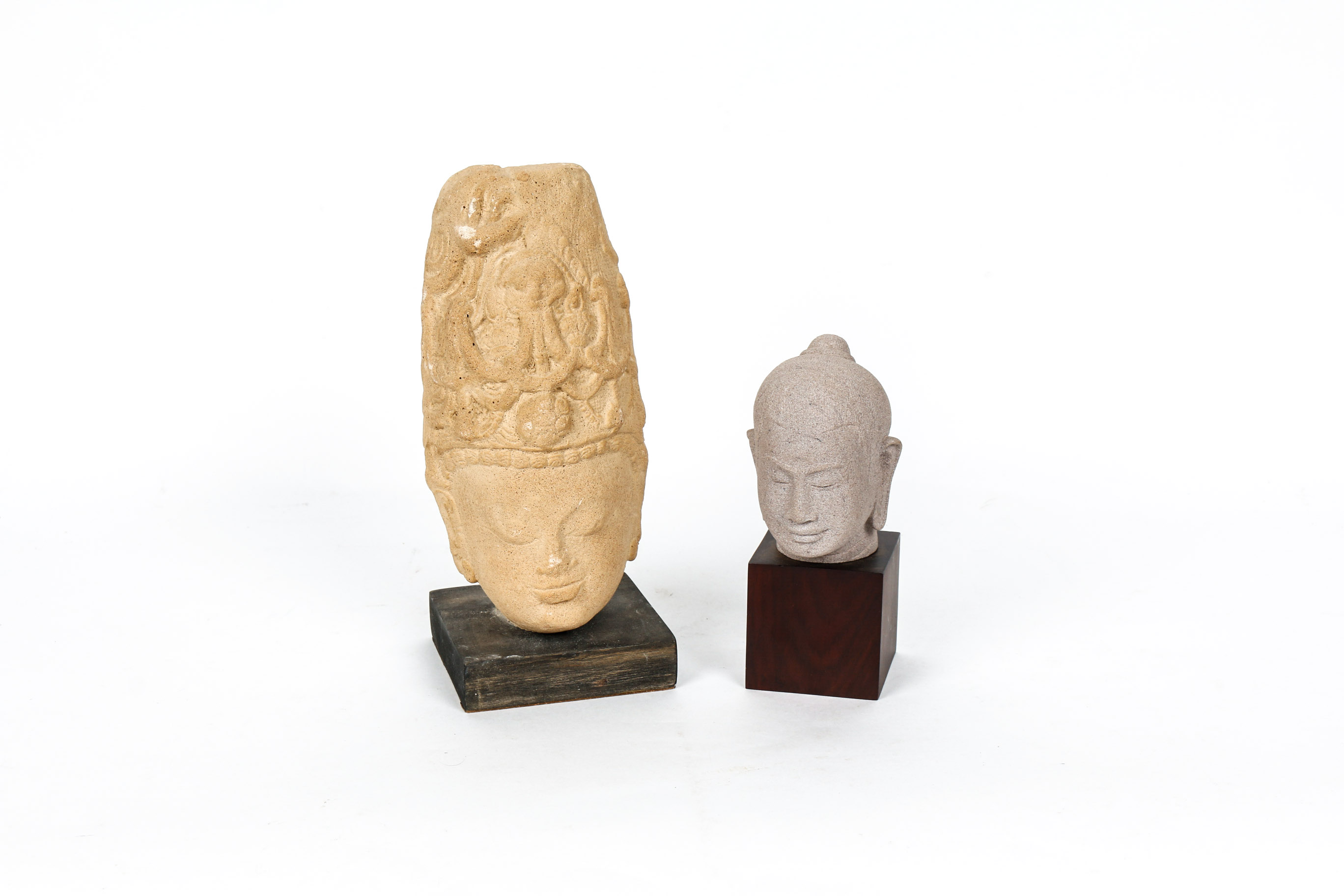 Pair of Buddhist Inspired Stone Statues
