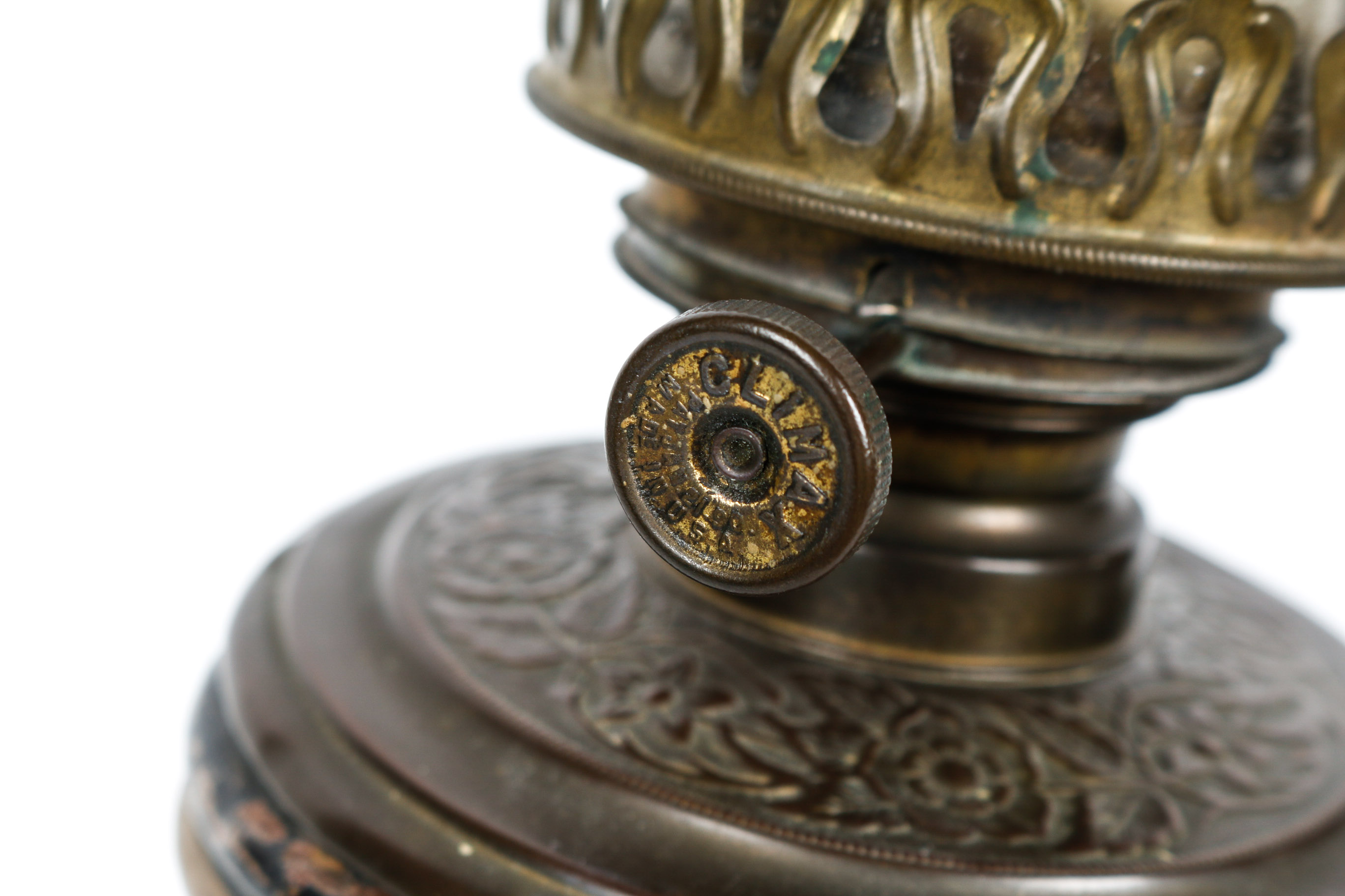 Vintage Metal Oil Lamp with Hand Painted Dutch Scenes