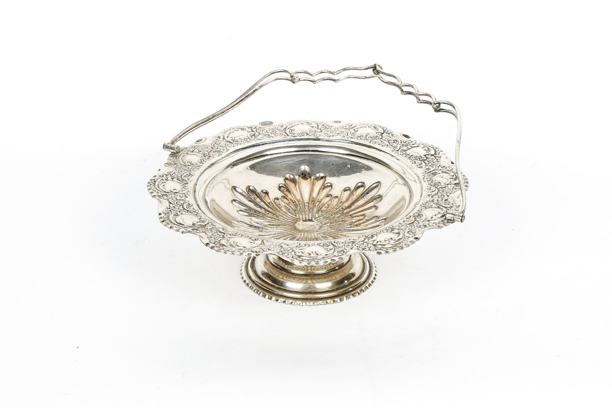 Ornate Silver Plate Bride's Basket