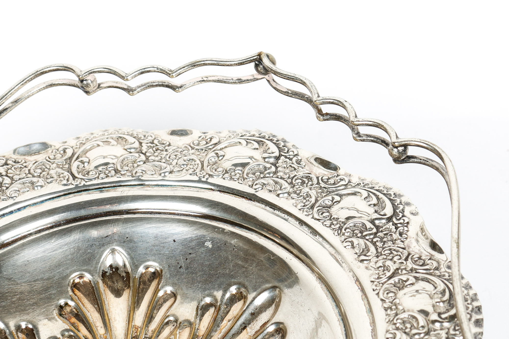 Ornate Silver Plate Bride's Basket