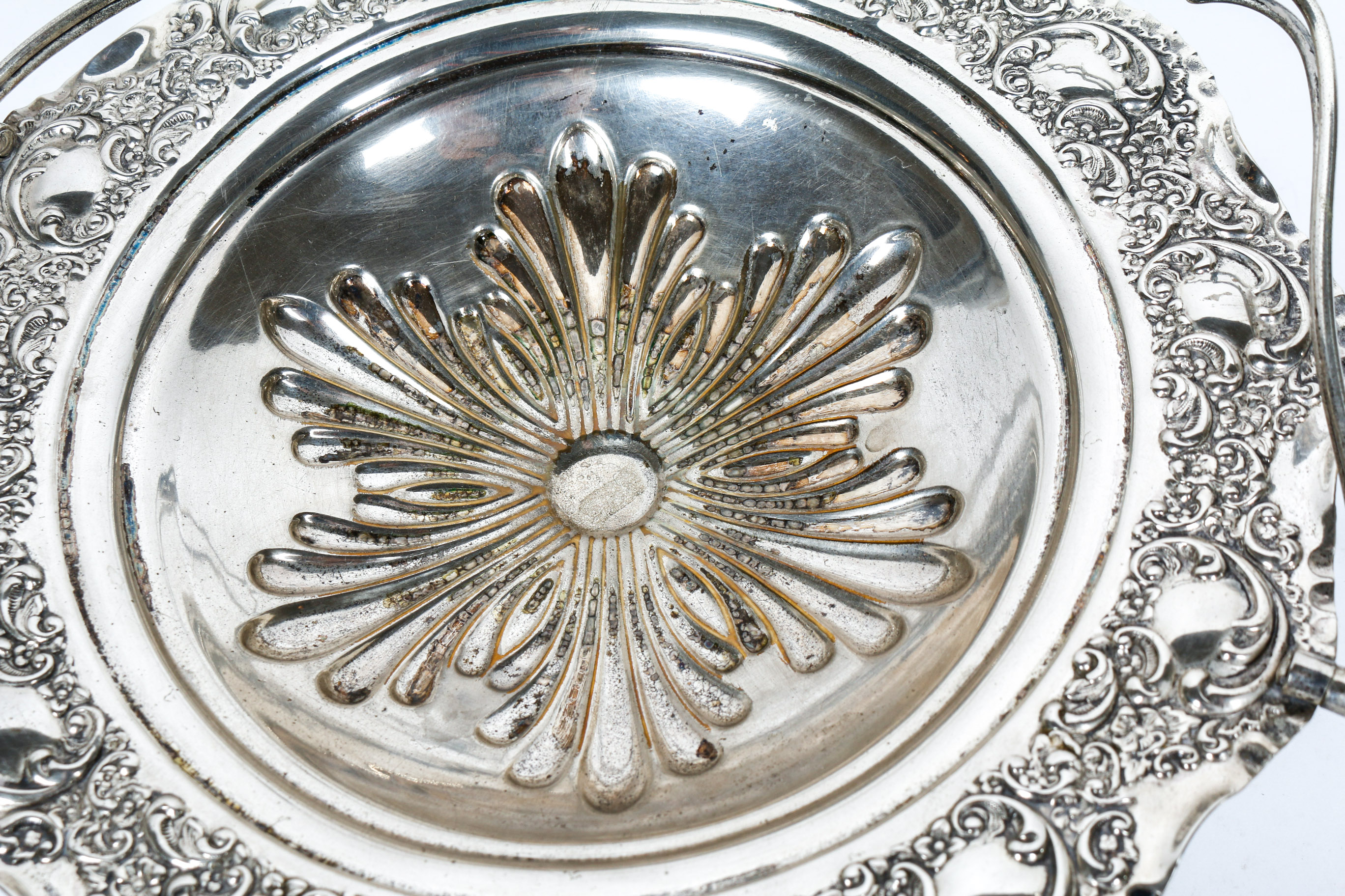 Ornate Silver Plate Bride's Basket