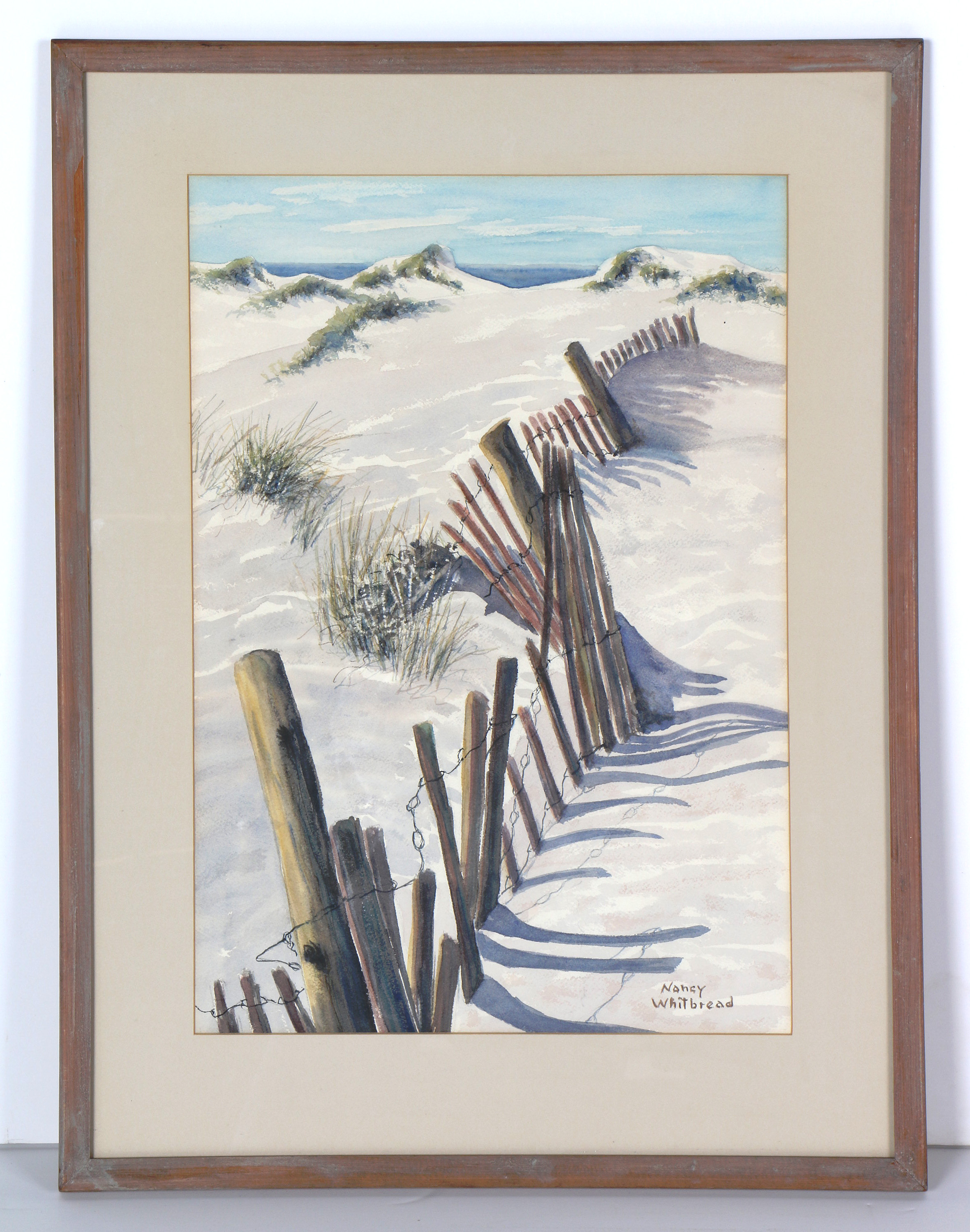 Nancy Whitbread Watercolor "Sand Fence at Nauset"