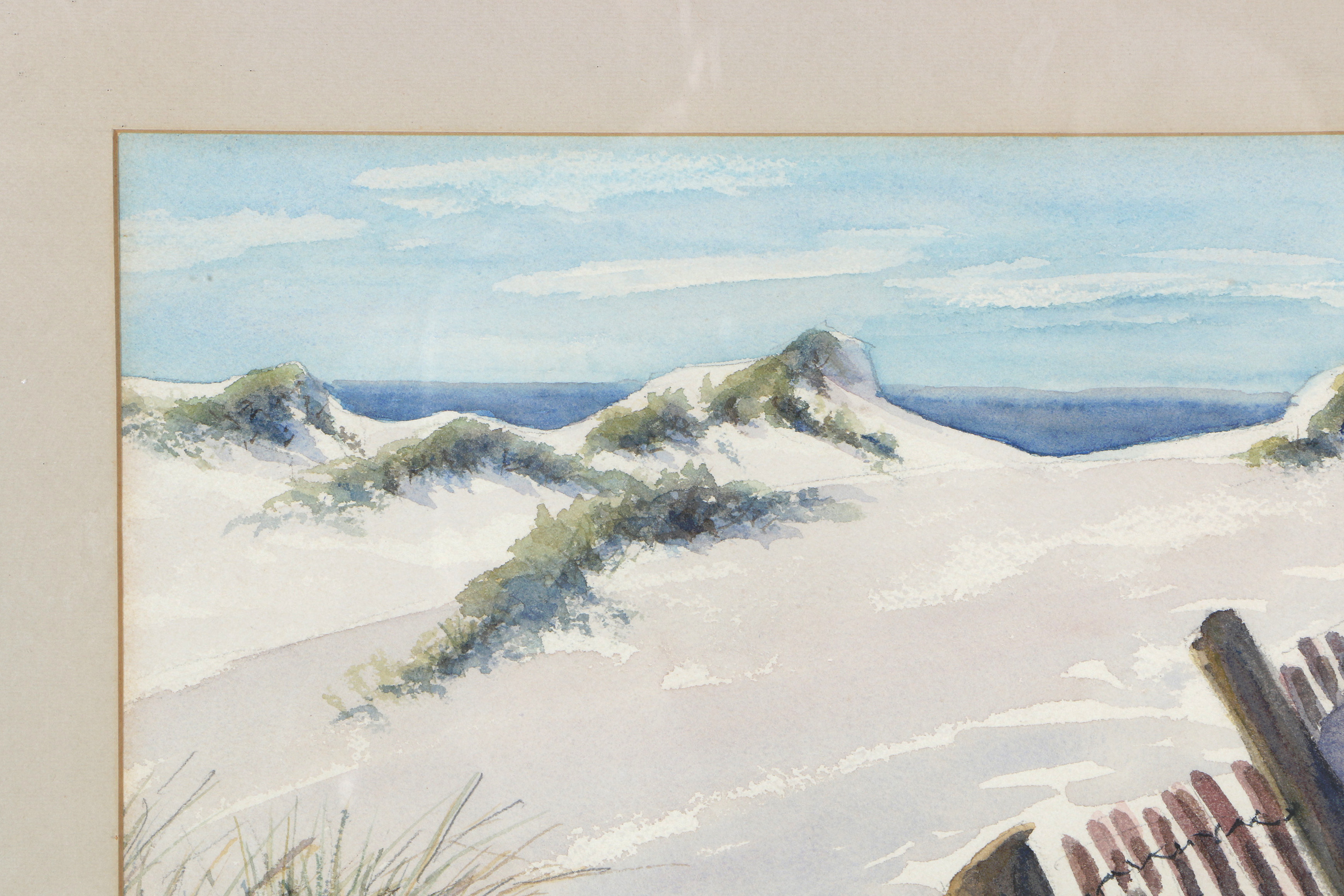 Nancy Whitbread Watercolor "Sand Fence at Nauset"