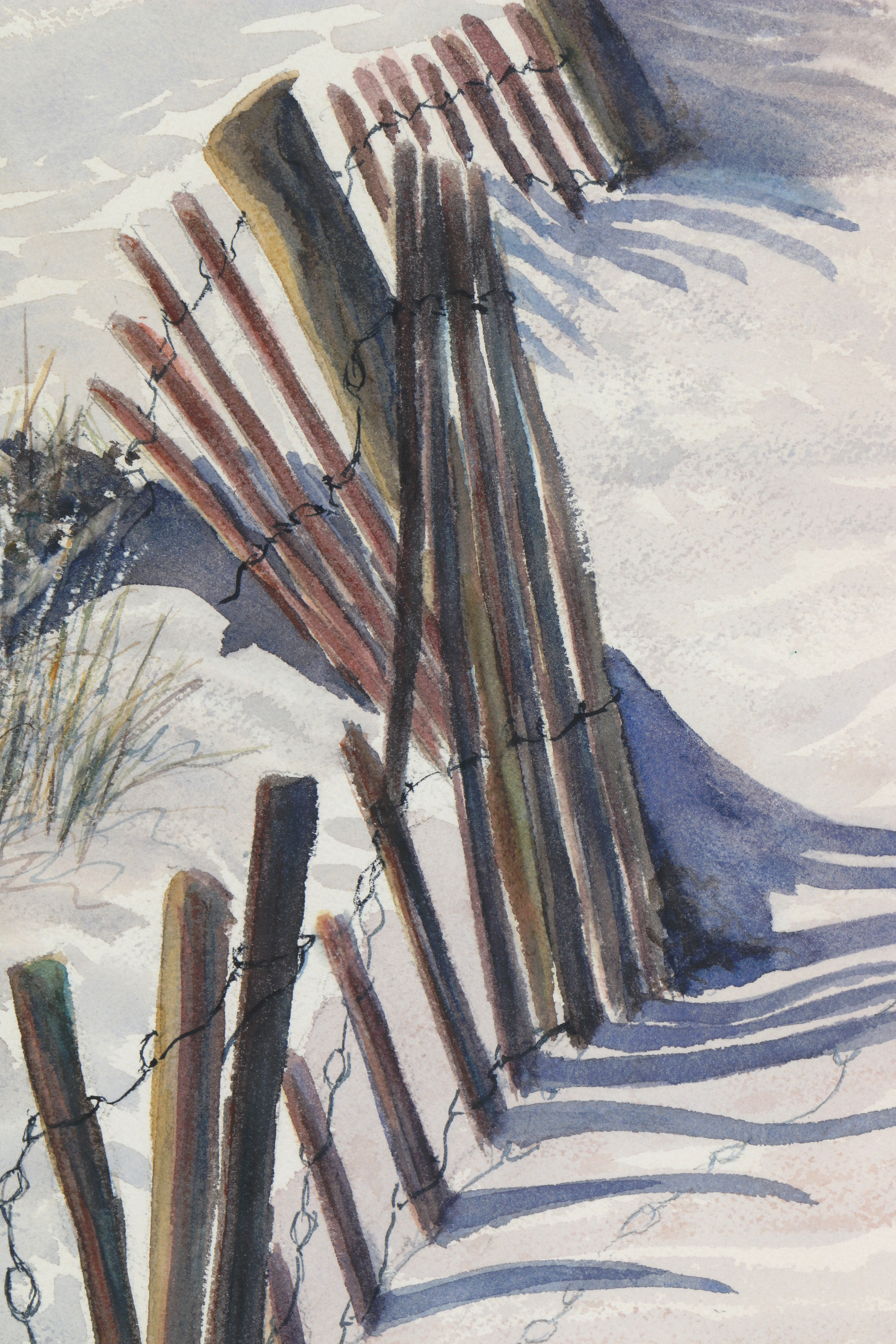 Nancy Whitbread Watercolor "Sand Fence at Nauset"