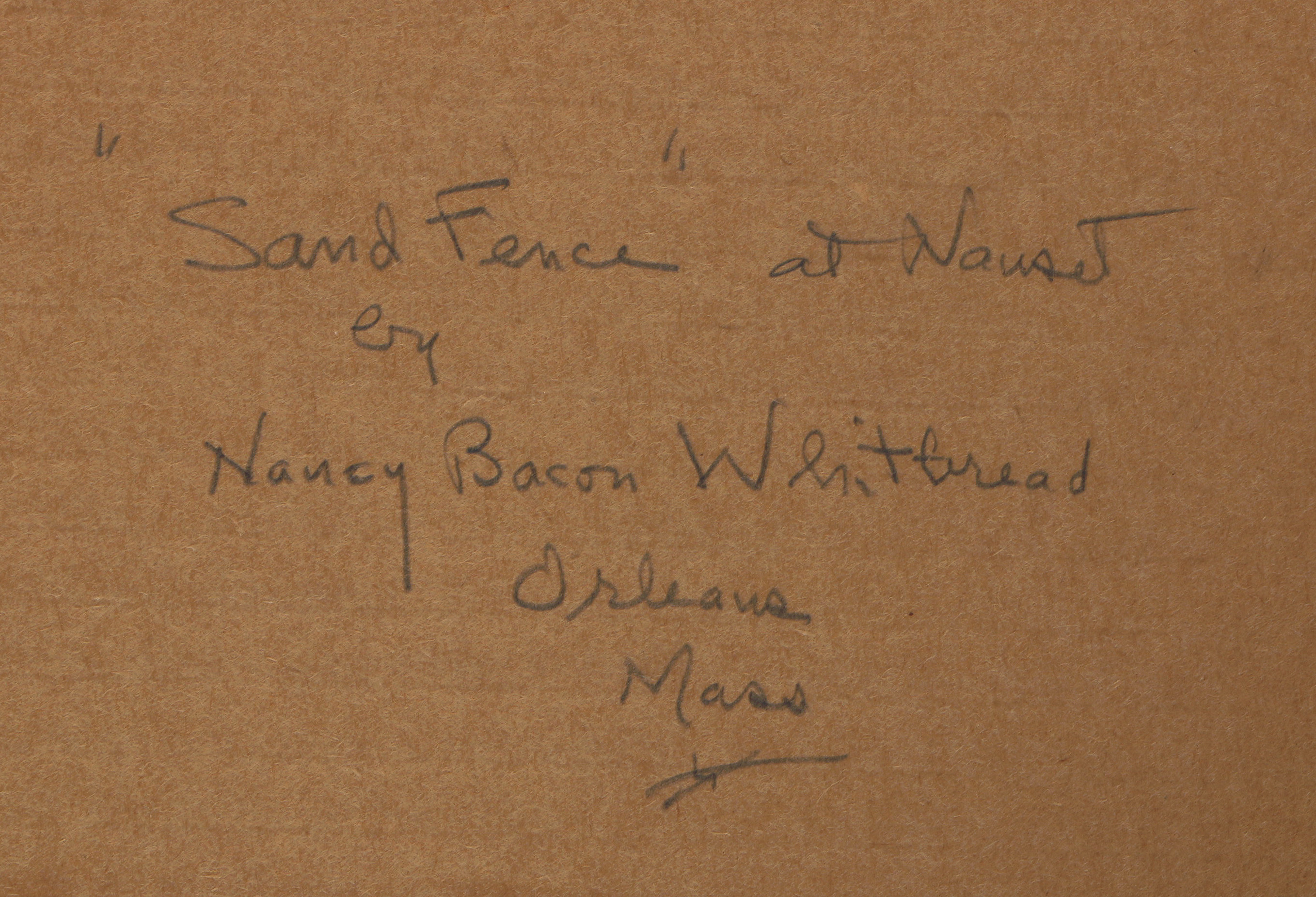 Nancy Whitbread Watercolor "Sand Fence at Nauset"