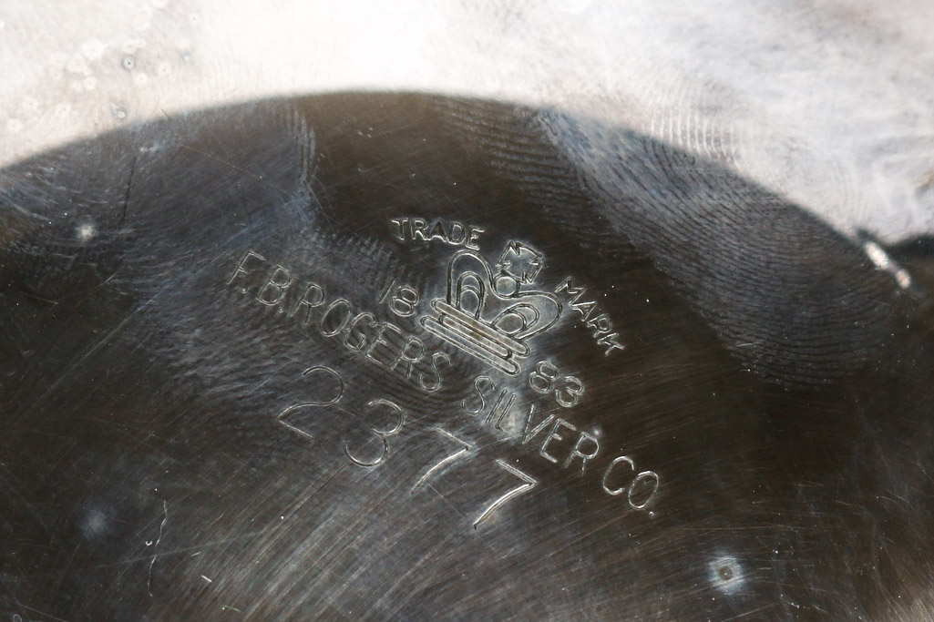 Plated Silver Sugar and Creamer With Bride's Basket