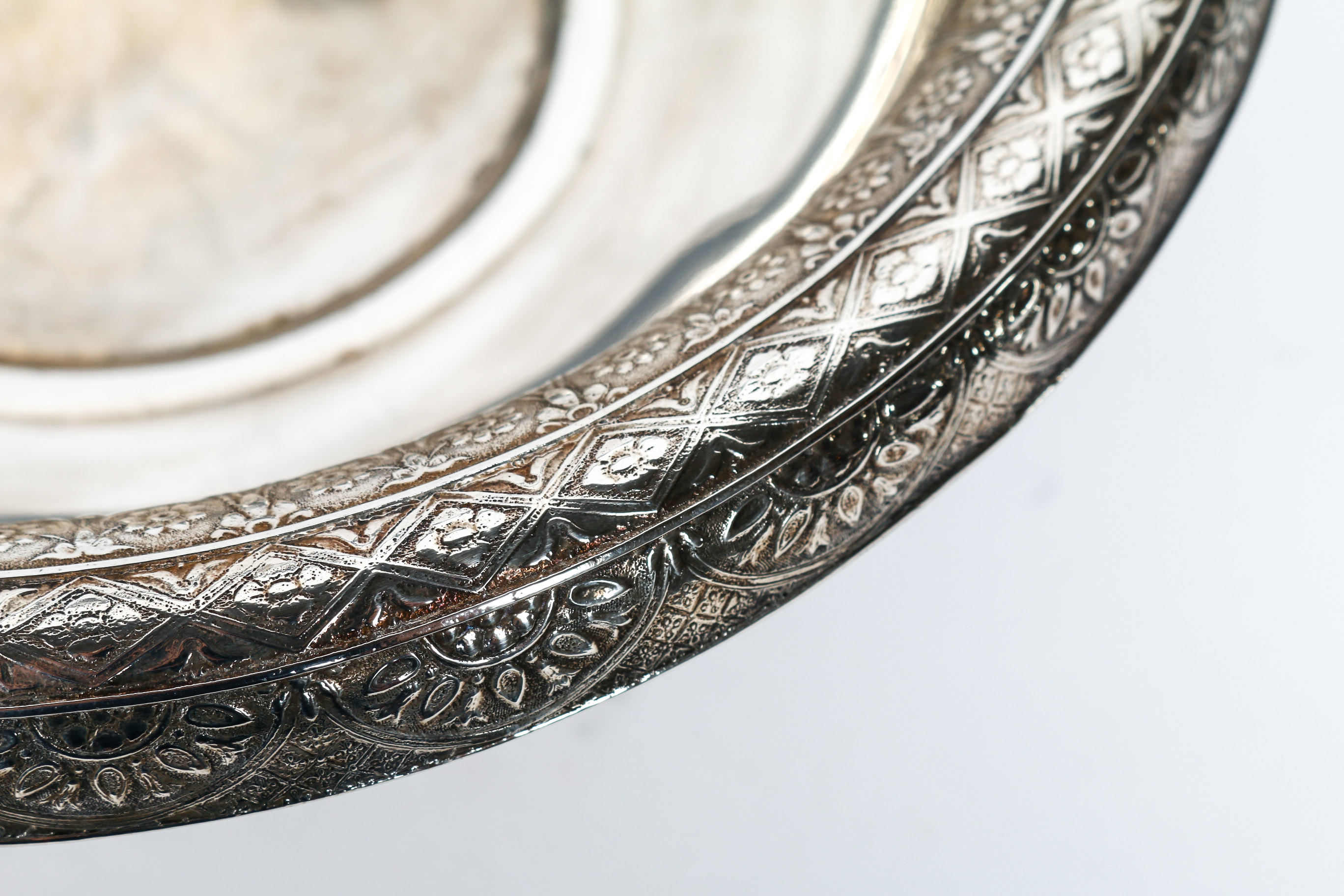 Plated Silver Sugar and Creamer With Bride's Basket