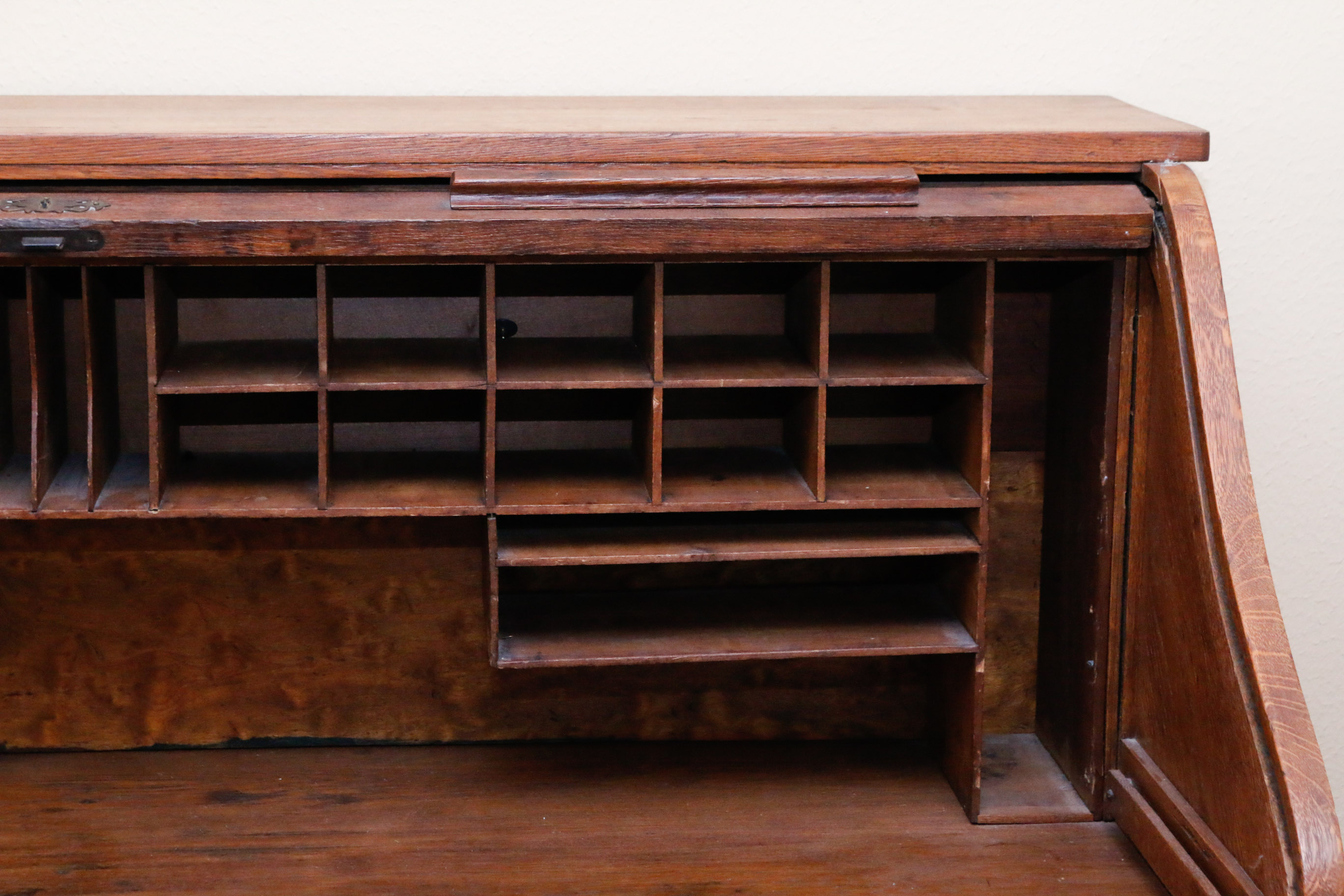 Vintage Roll Top Desk With Matching Chair
