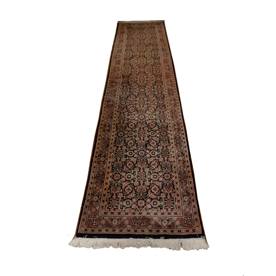 Hand-Knotted "Herati" Wool Carpet Runner