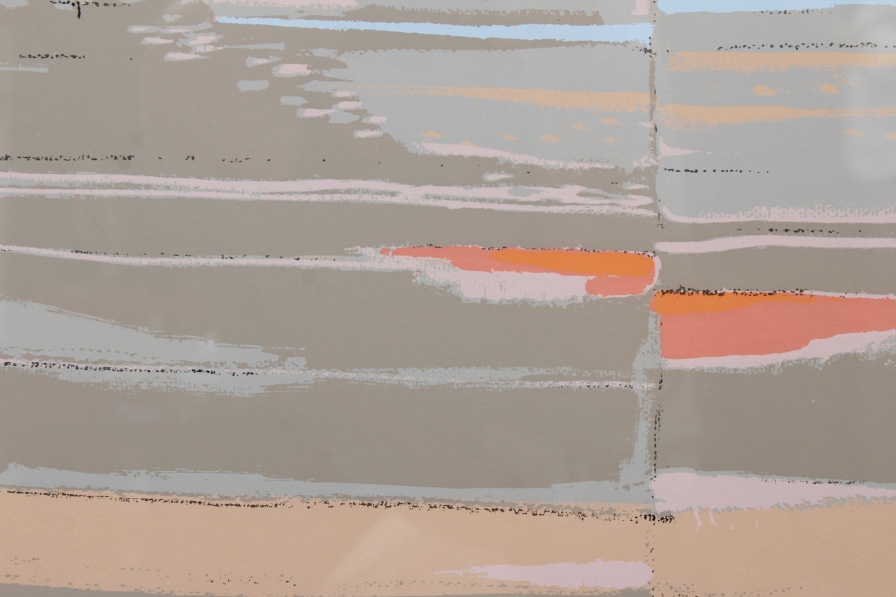 Signed Limited Edition Abstract Serigraph of a Coastal Scene