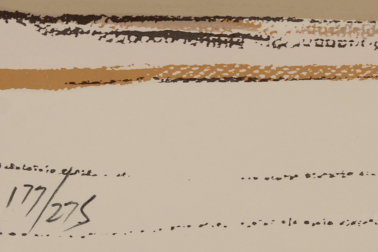 Signed Limited Edition Abstract Serigraph of a Coastal Scene