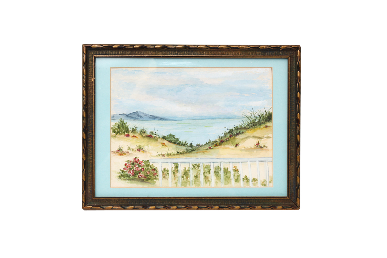 Signed Original Coastal Scene Watercolor Painting by Wilma Dee Roper