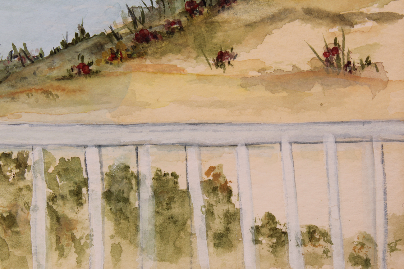 Signed Original Coastal Scene Watercolor Painting by Wilma Dee Roper