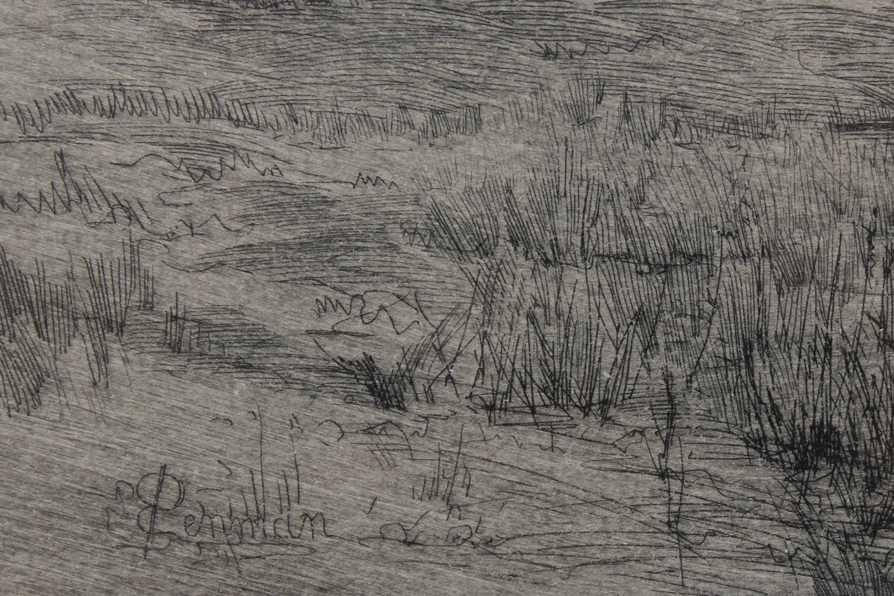 Original Edith Penman Etching "Home on a Harbor"