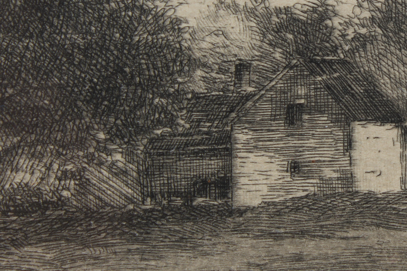 Original Edith Penman Etching "Home on a Harbor"