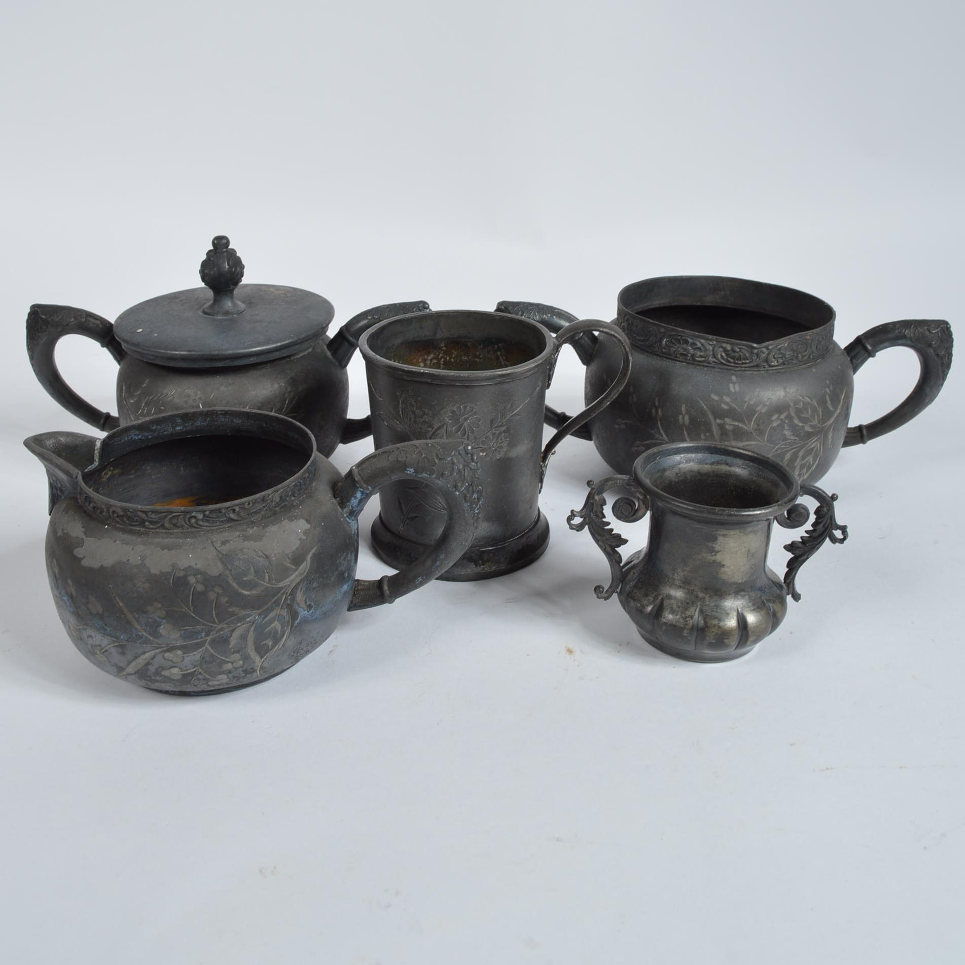 Assortment of Antique Silver Plated Items