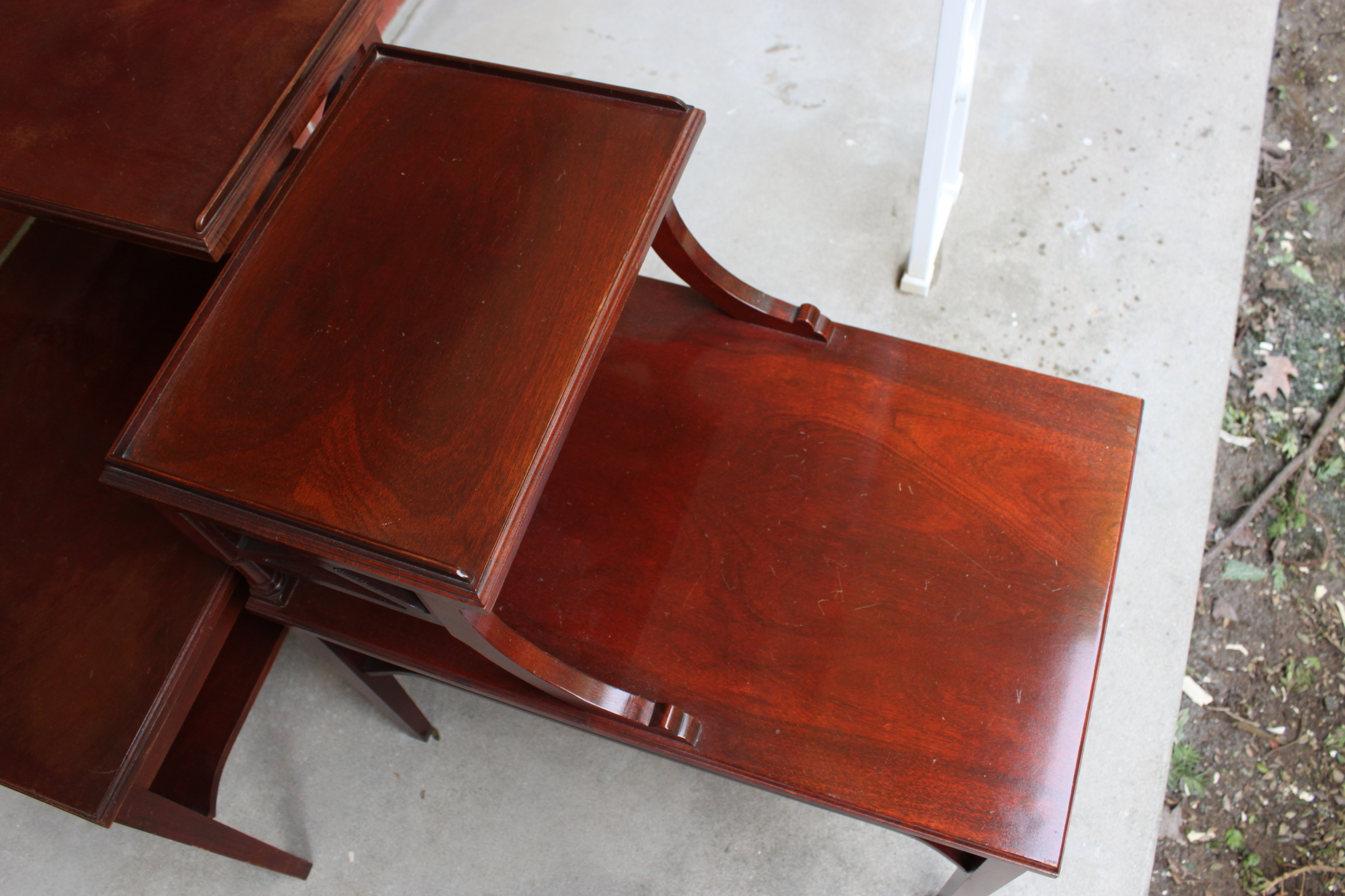 Vintage Mahogany Step-Back Tables by Mersman