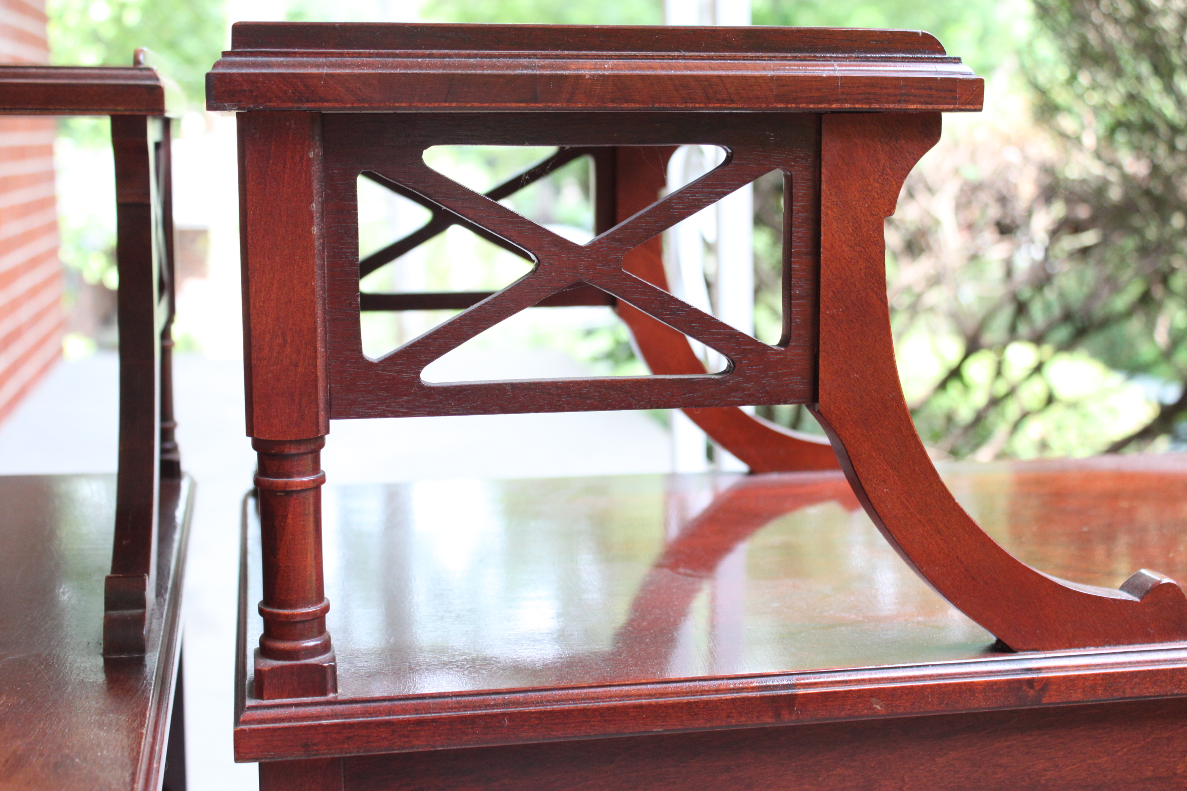 Vintage Mahogany Step-Back Tables by Mersman