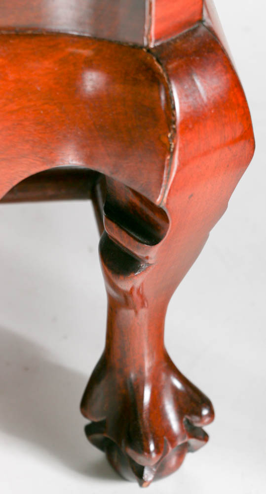 Mahogany Wood Chairs with Marble Backing