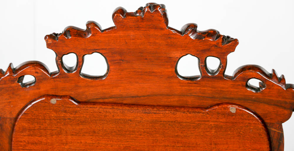 Mahogany Wood Chairs with Marble Backing