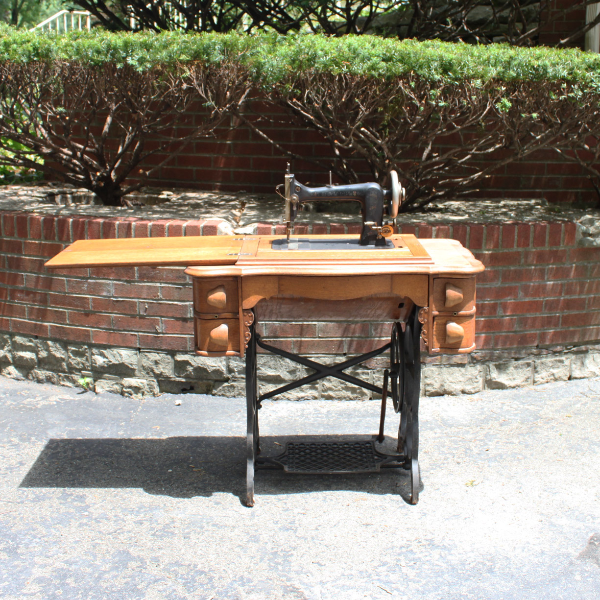 Vintage Davis Sewing Machine and Cabinet