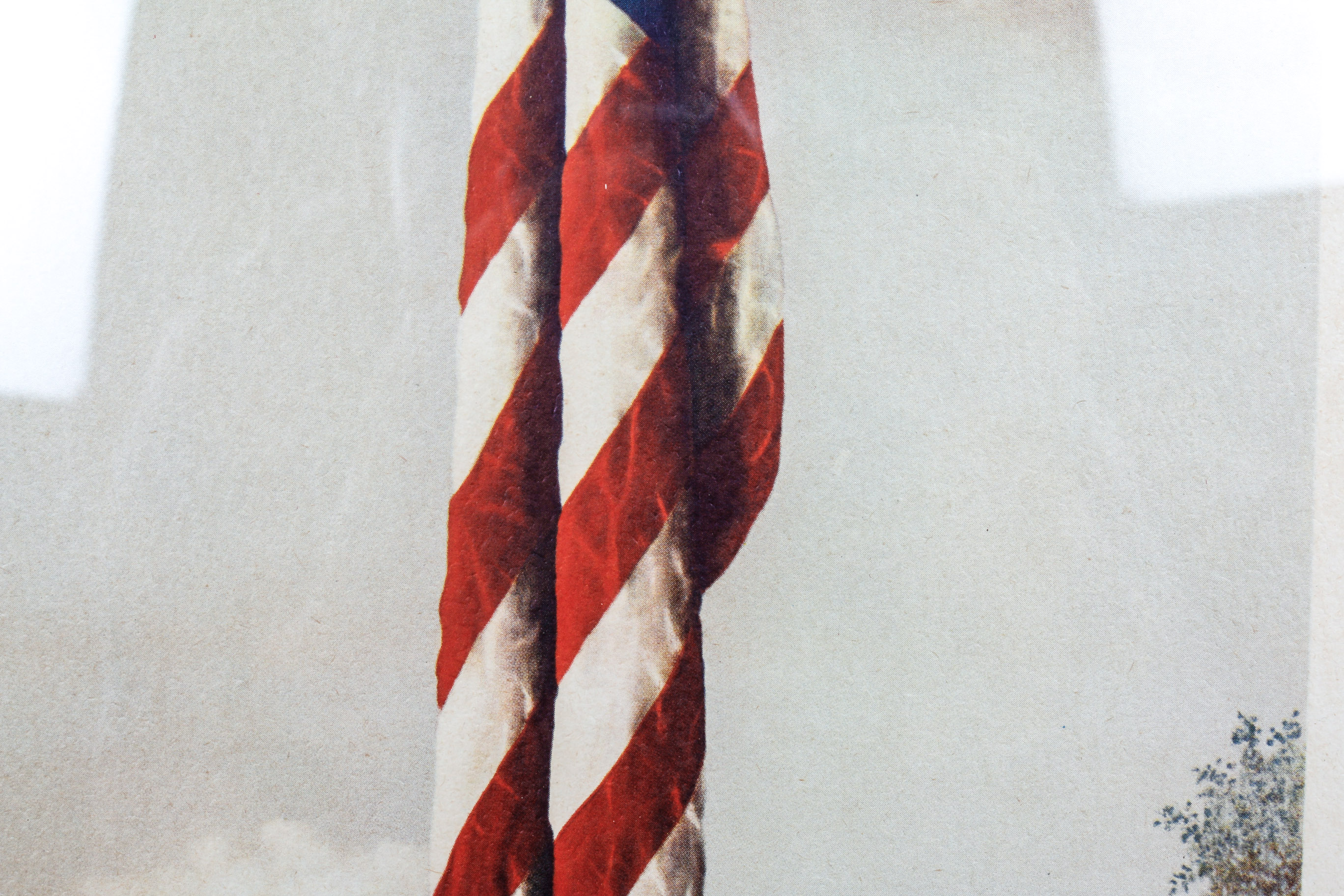 Vintage American Flag and Framed Print