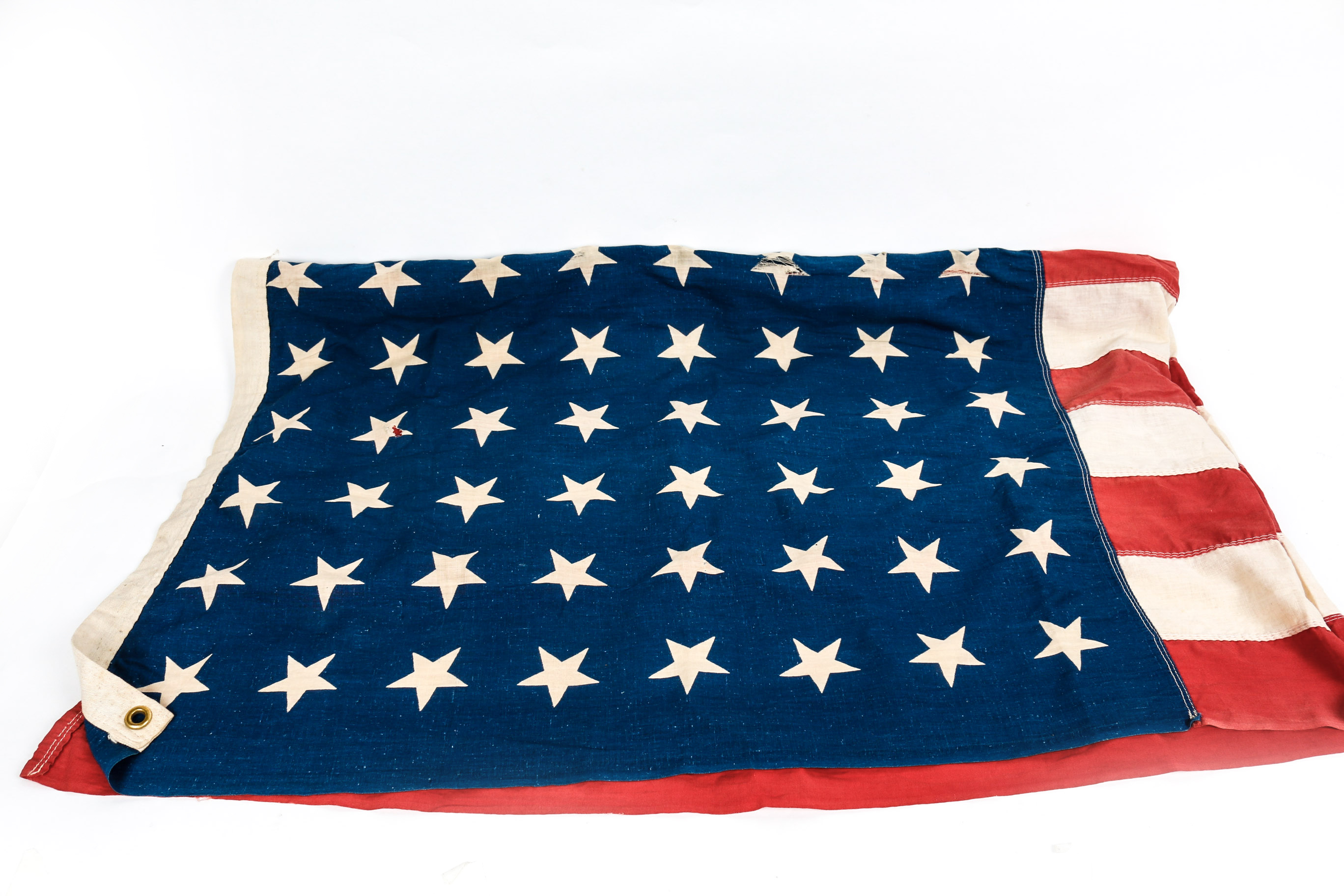 Vintage American Flag and Framed Print