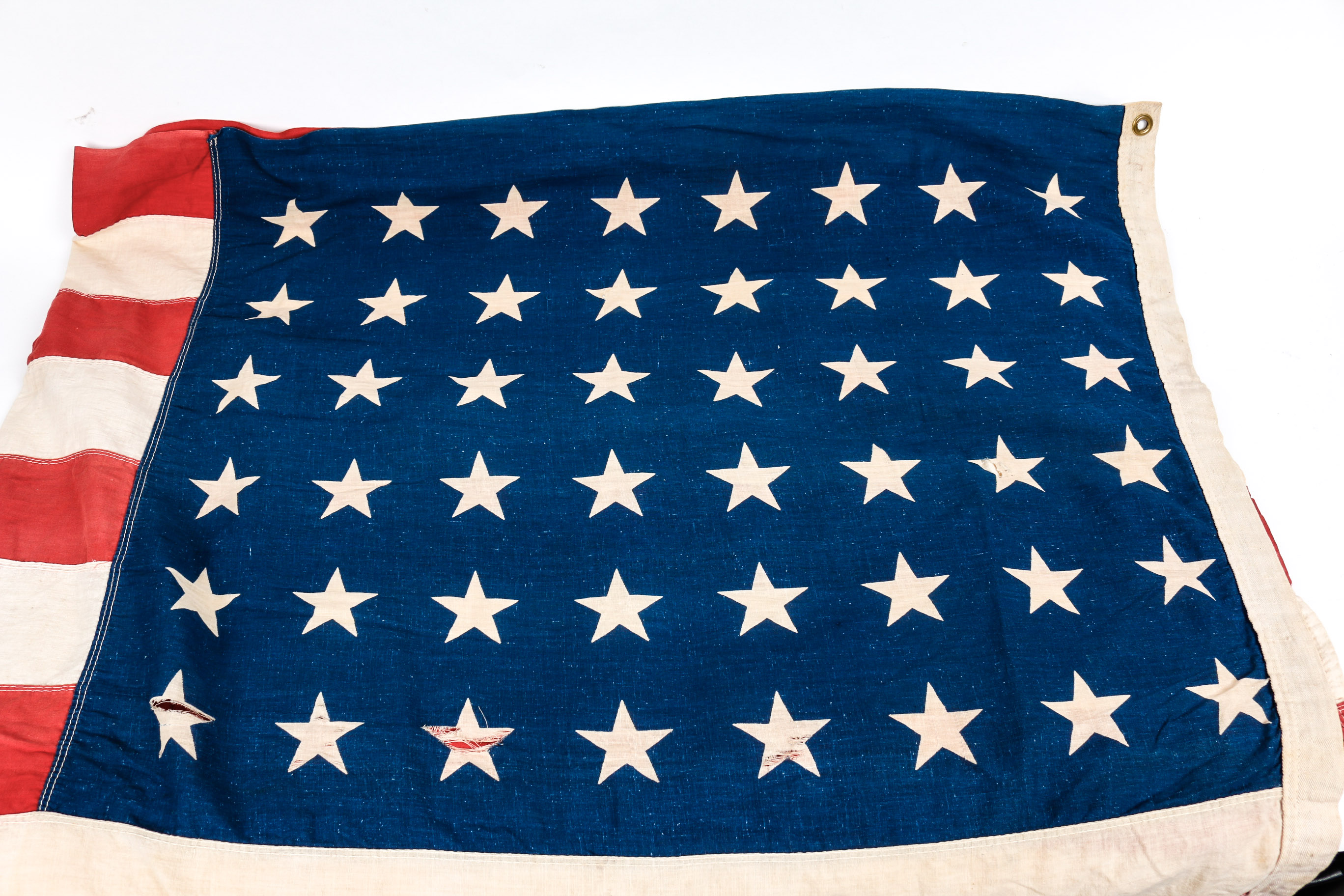 Vintage American Flag and Framed Print