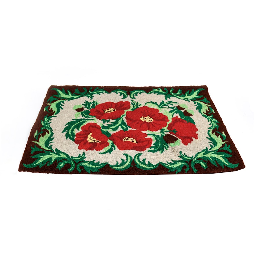 Hooked Accent Poppies Rug