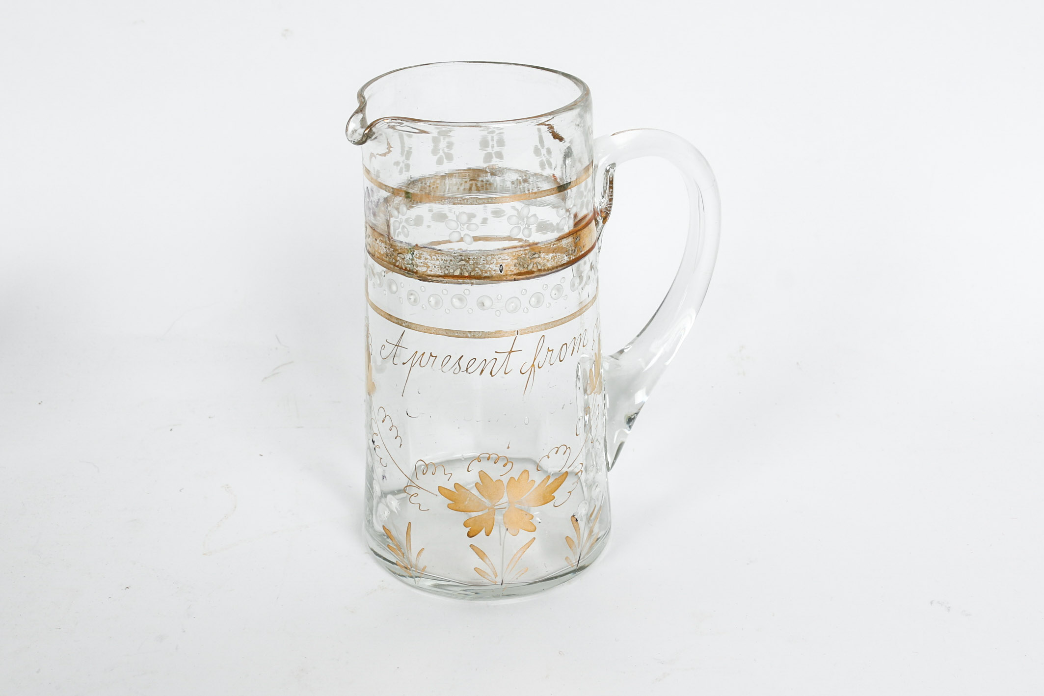 Group of Three Victorian Hand Enameled Glassware Pieces