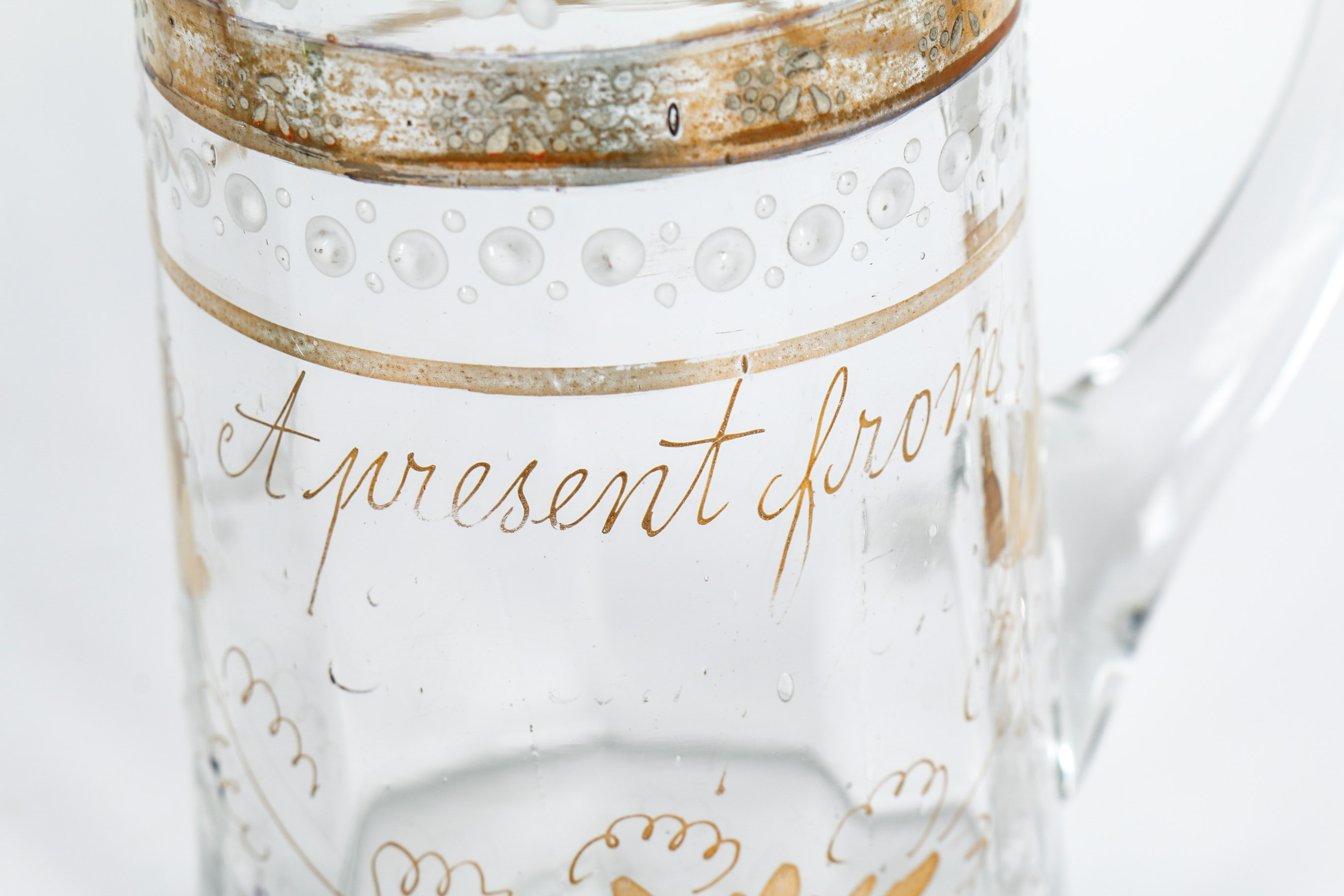 Group of Three Victorian Hand Enameled Glassware Pieces