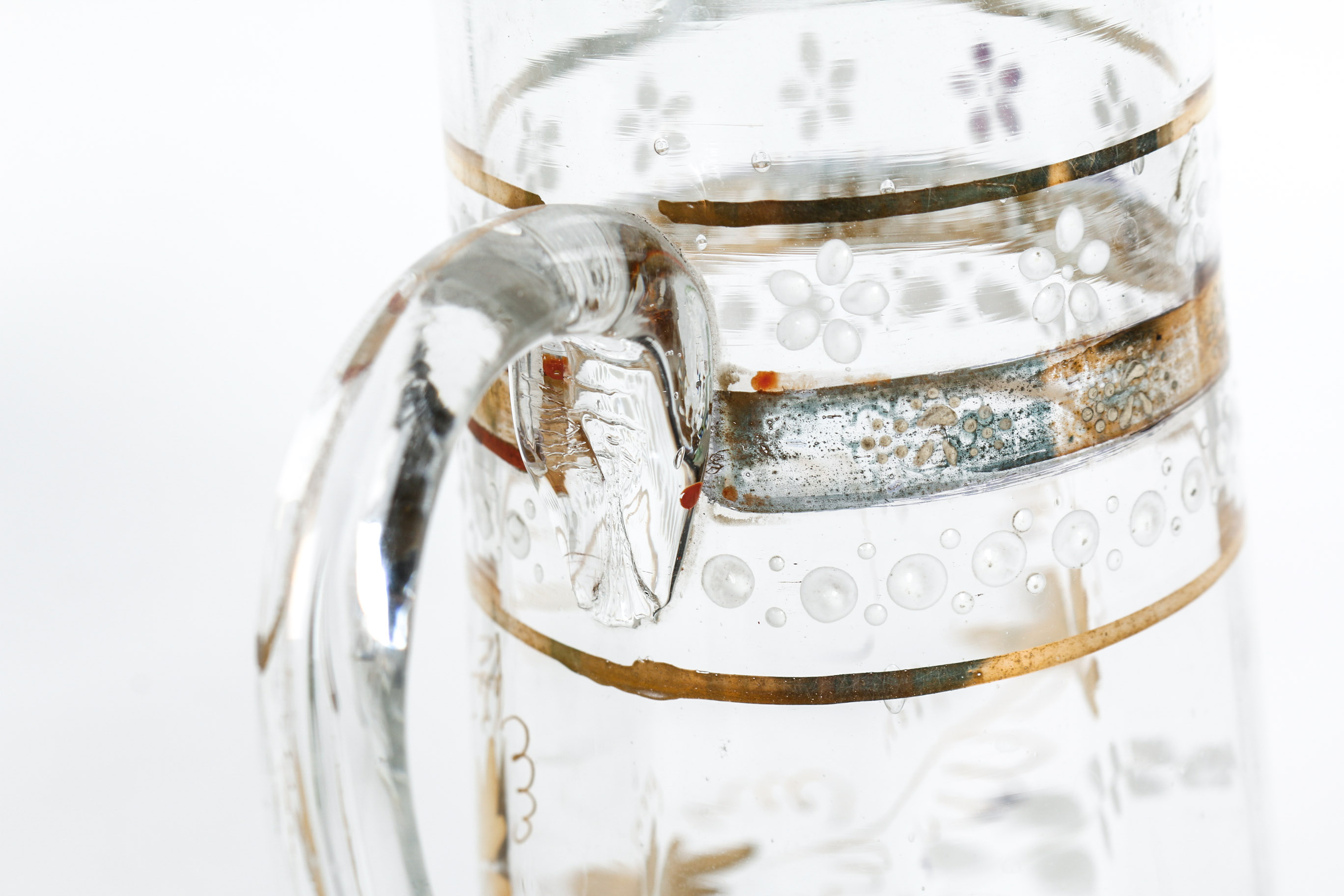 Group of Three Victorian Hand Enameled Glassware Pieces