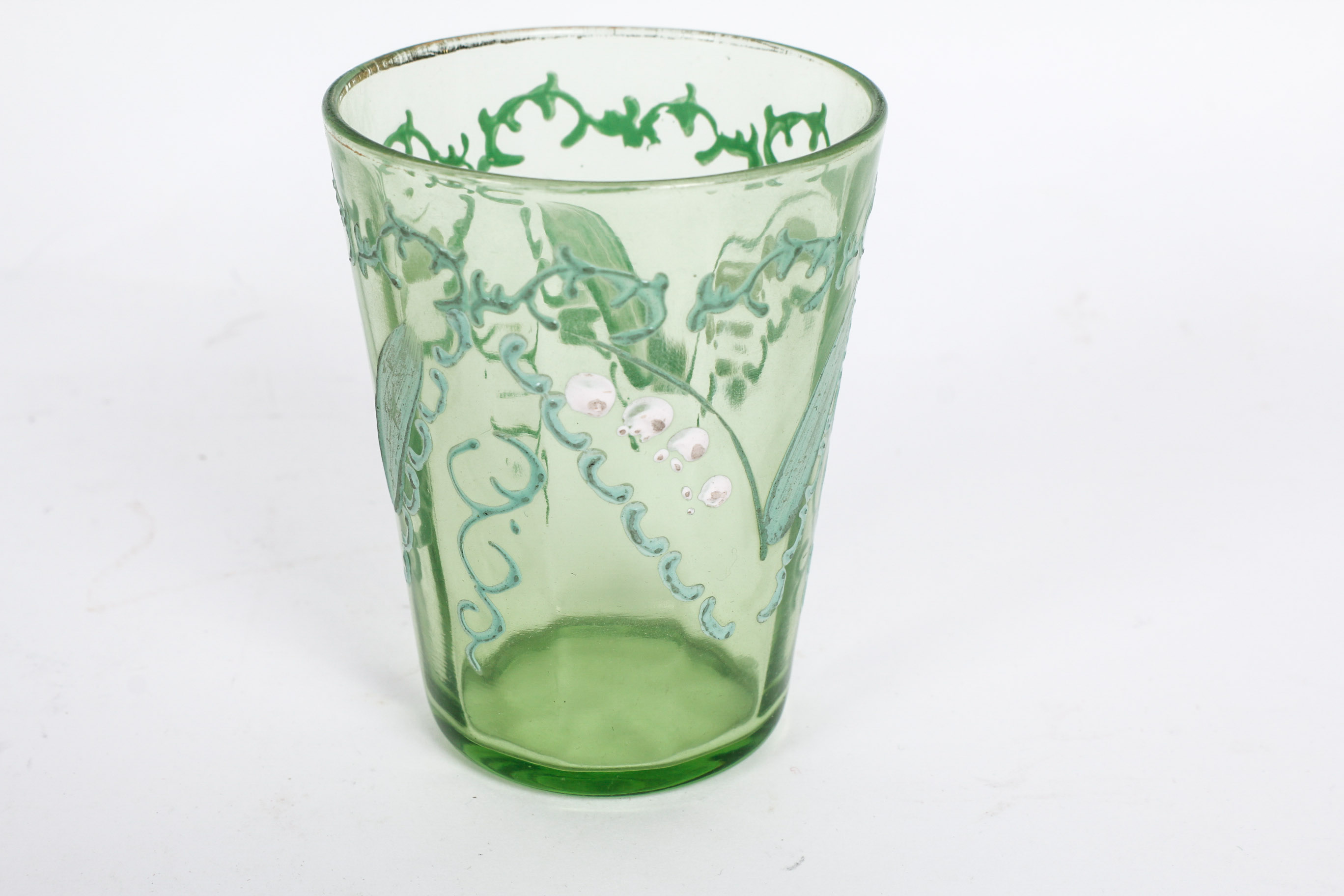 Group of Three Victorian Hand Enameled Glassware Pieces