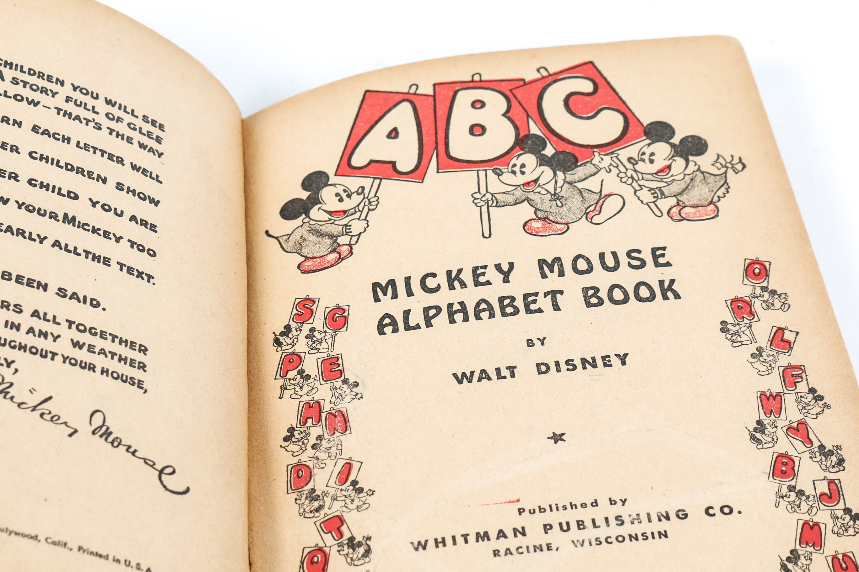 Vintage Mickey Mouse Bakelite Napkin Ring and Book