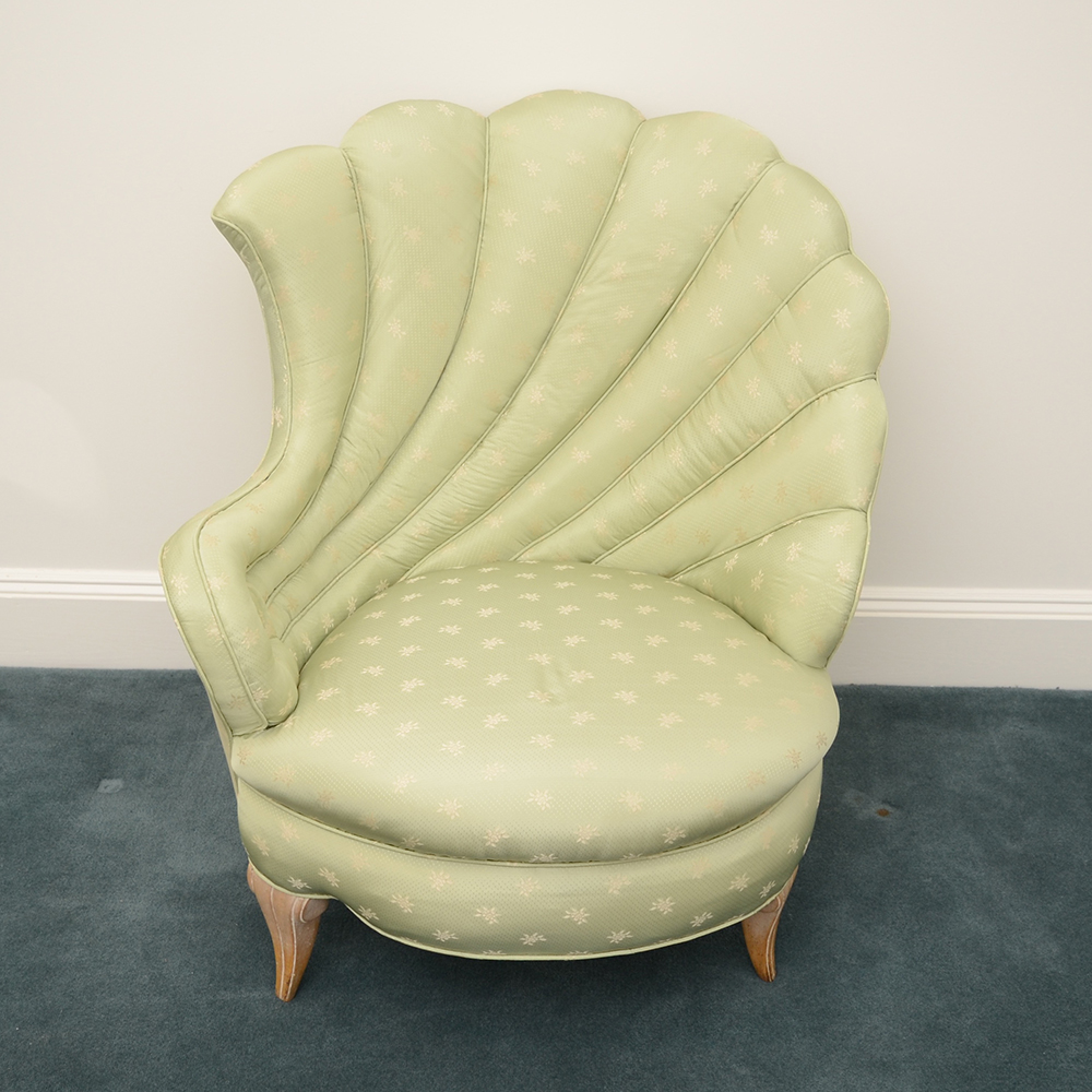 Pair of Scallop Upholstered Lounge Chairs