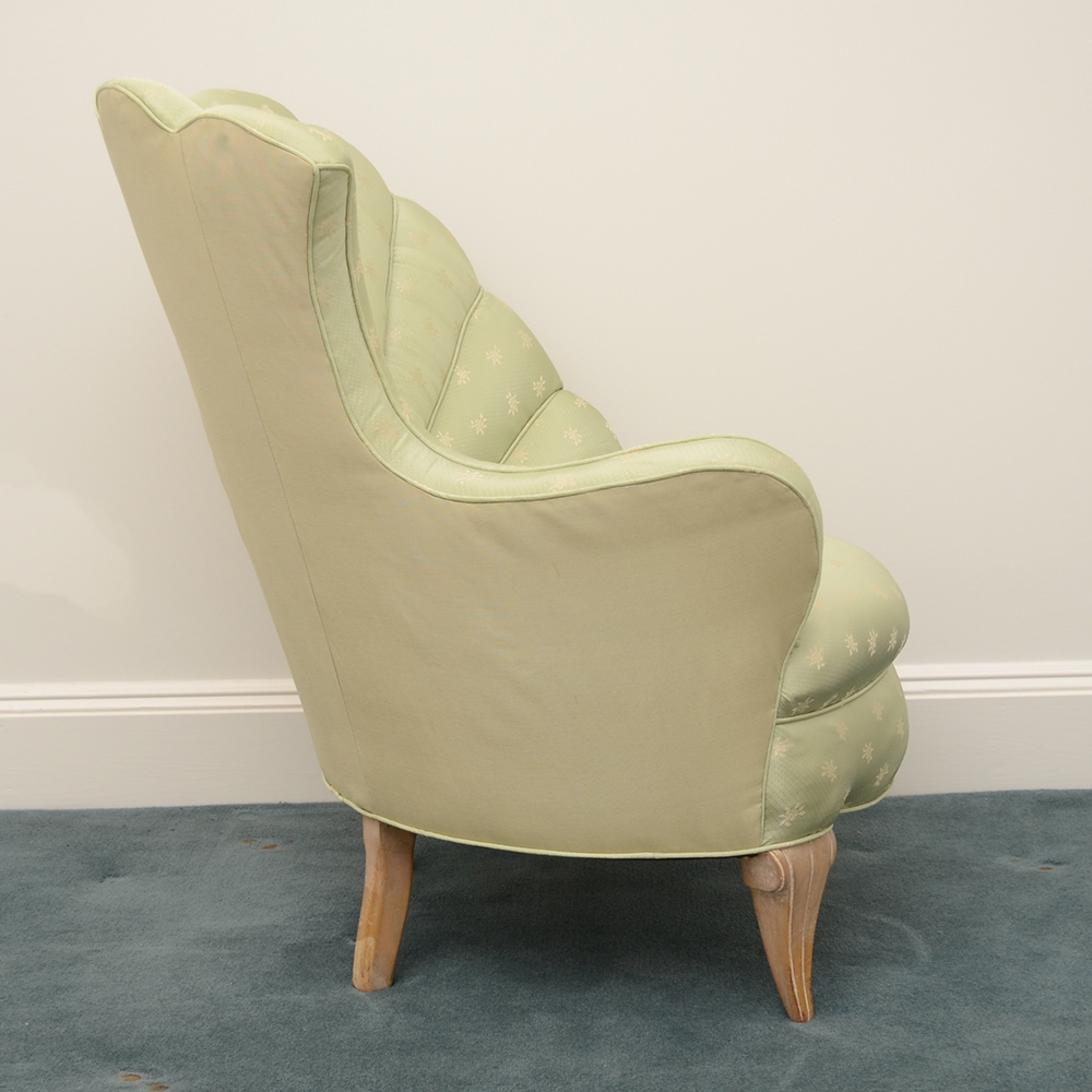 Pair of Scallop Upholstered Lounge Chairs