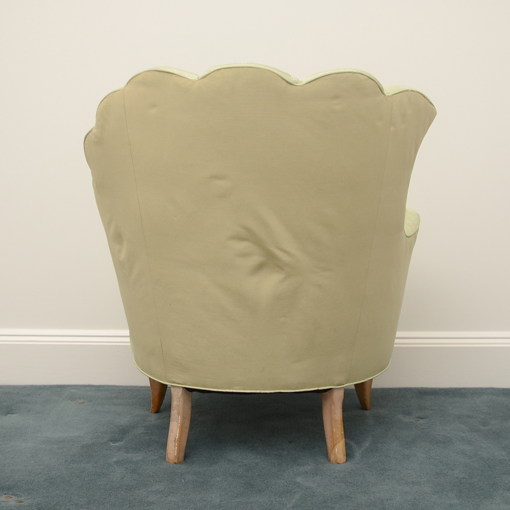 Pair of Scallop Upholstered Lounge Chairs