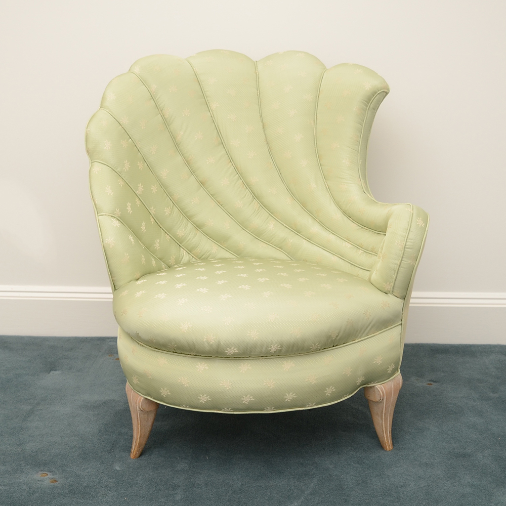 Pair of Scallop Upholstered Lounge Chairs