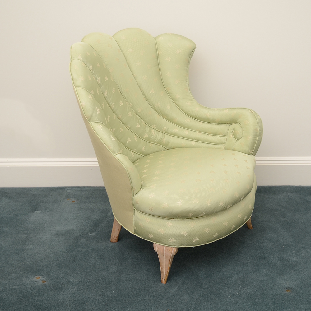 Pair of Scallop Upholstered Lounge Chairs