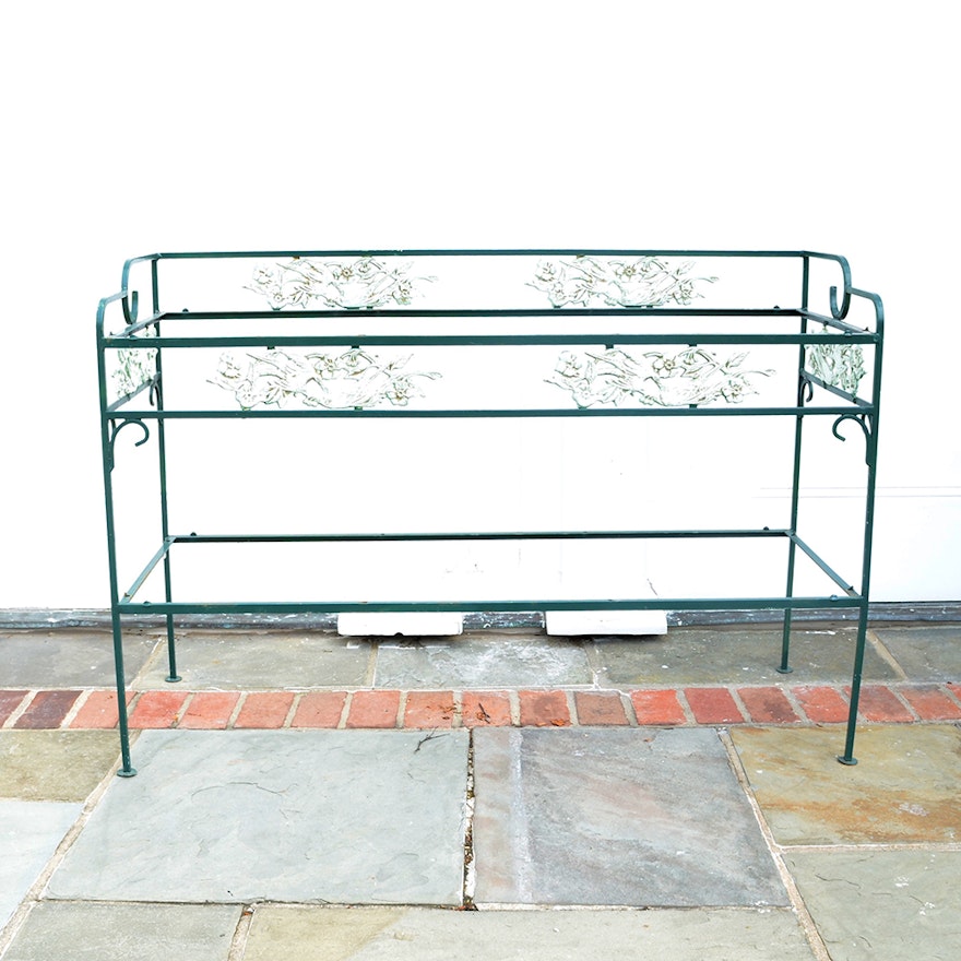 Green Metal Outdoor Serving Table