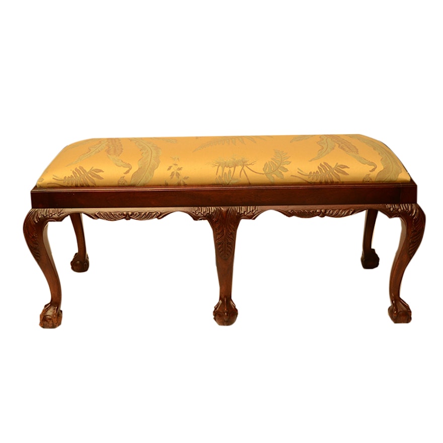 Chippendale Style Upholstered Bench