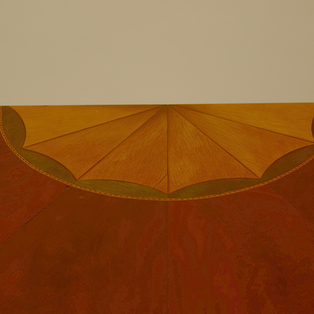 Hepplewhite Style Inlaid Demilune Console Table